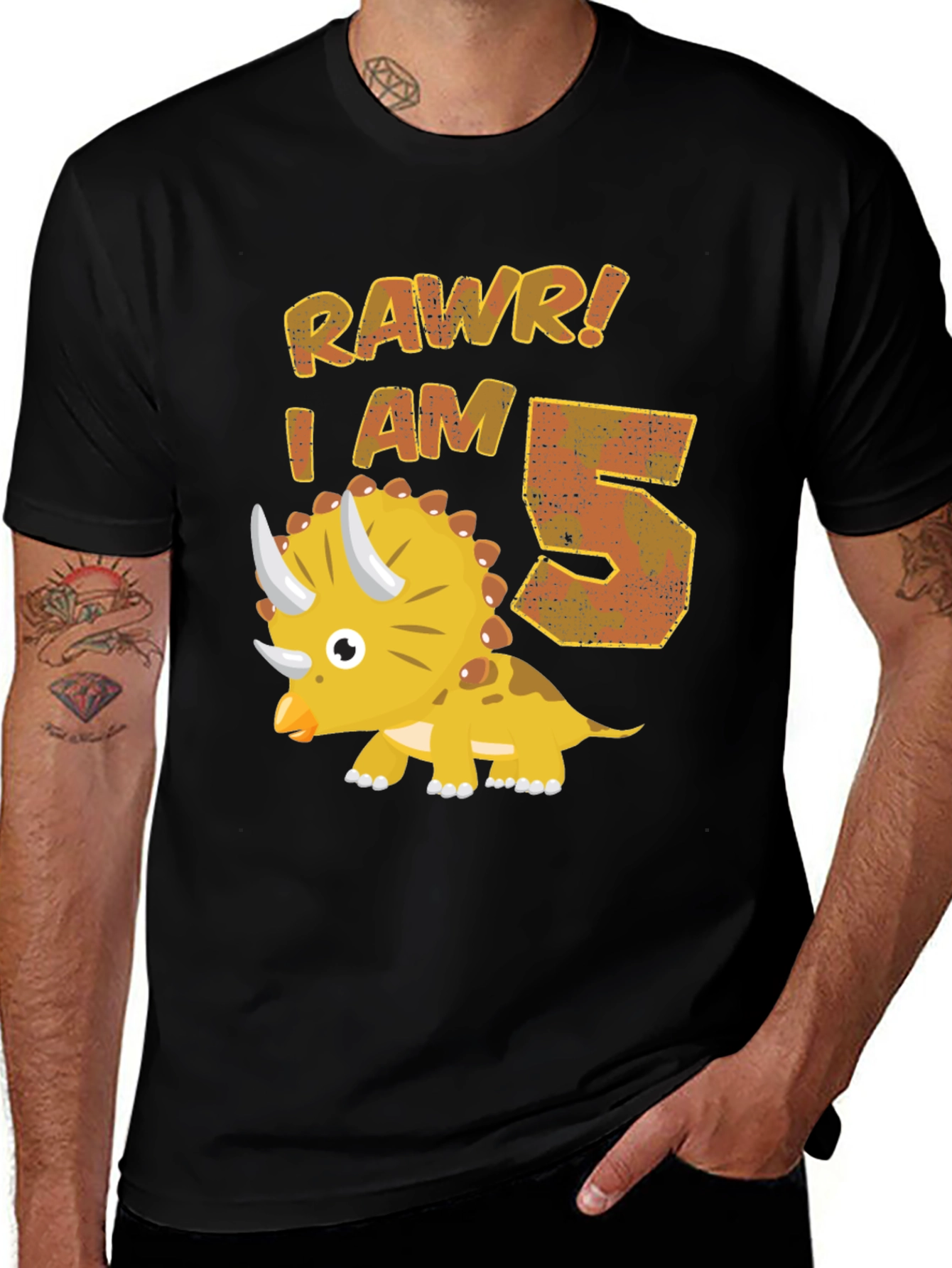 Roar! I Am 5 Dinosaur Birthday T-Shirt