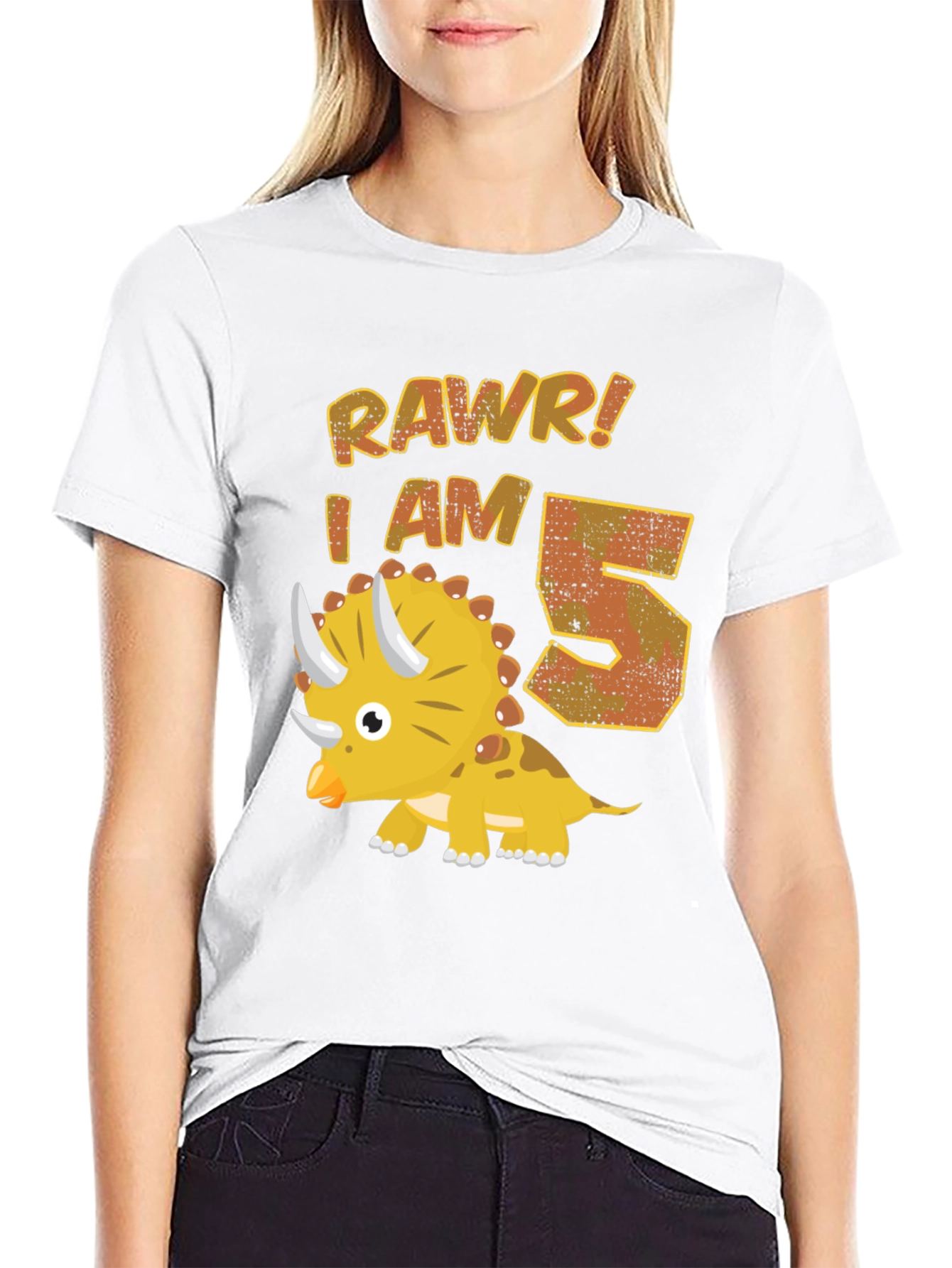Roar! I Am 5 Dinosaur Birthday T-Shirt