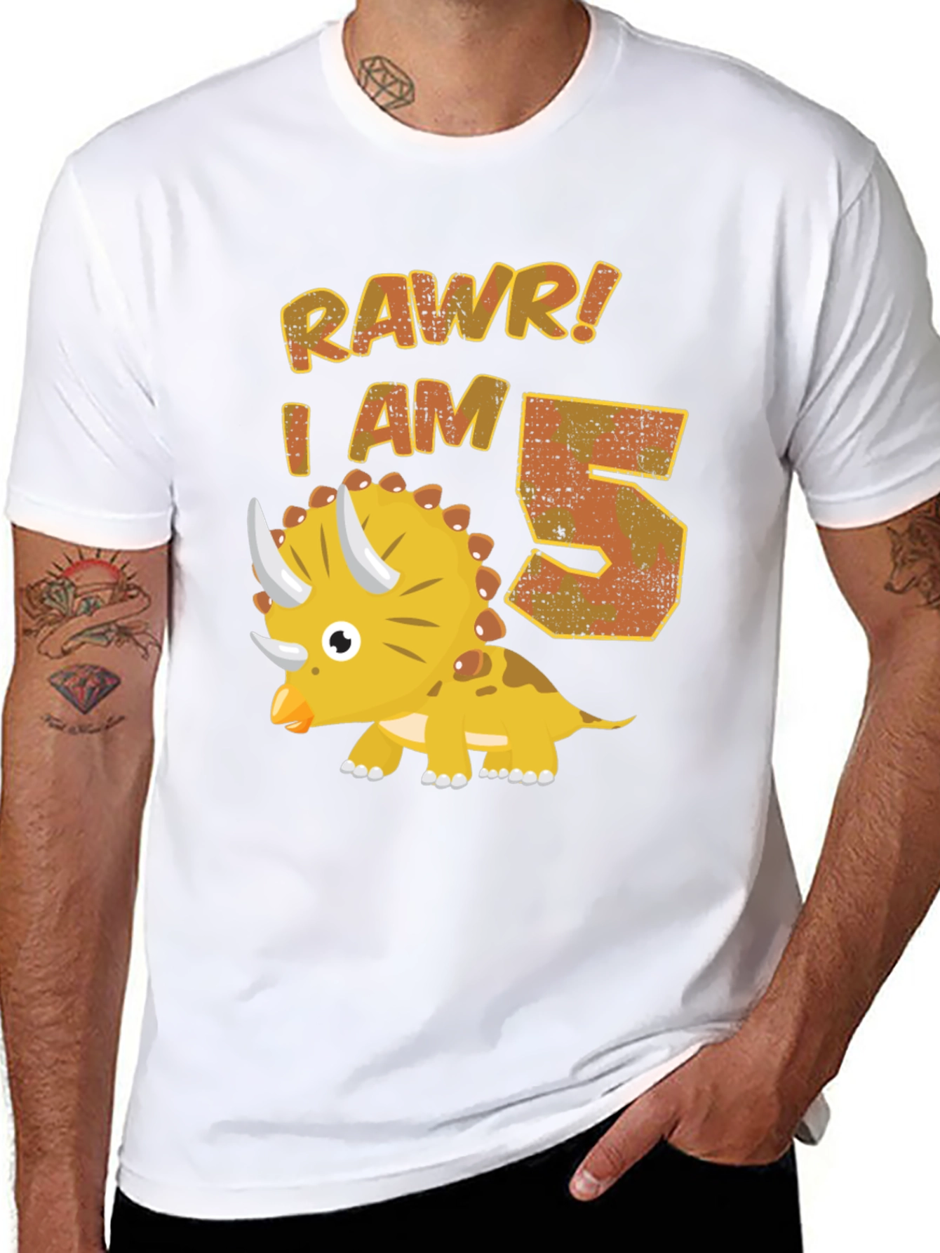 Roar! I Am 5 Dinosaur Birthday T-Shirt