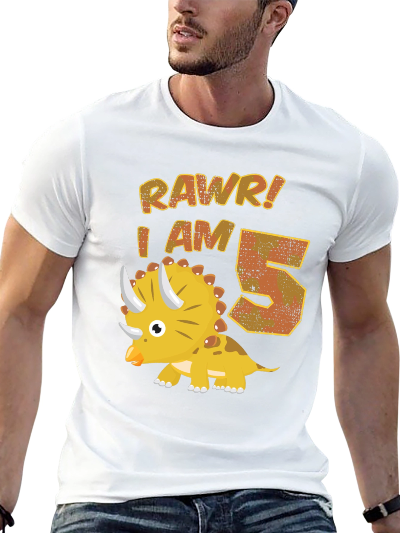 Roar! I Am 5 Dinosaur Birthday T-Shirt