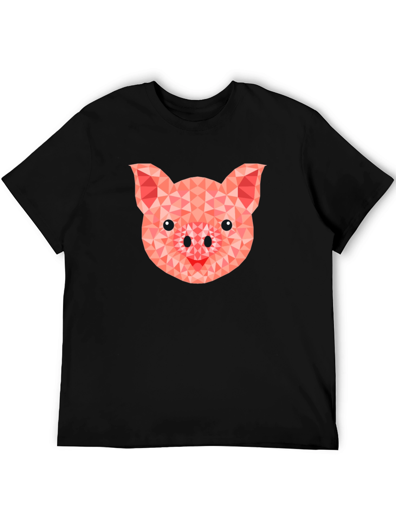 Geometric Pig Graphic Tee - Modern Animal Print Shirt