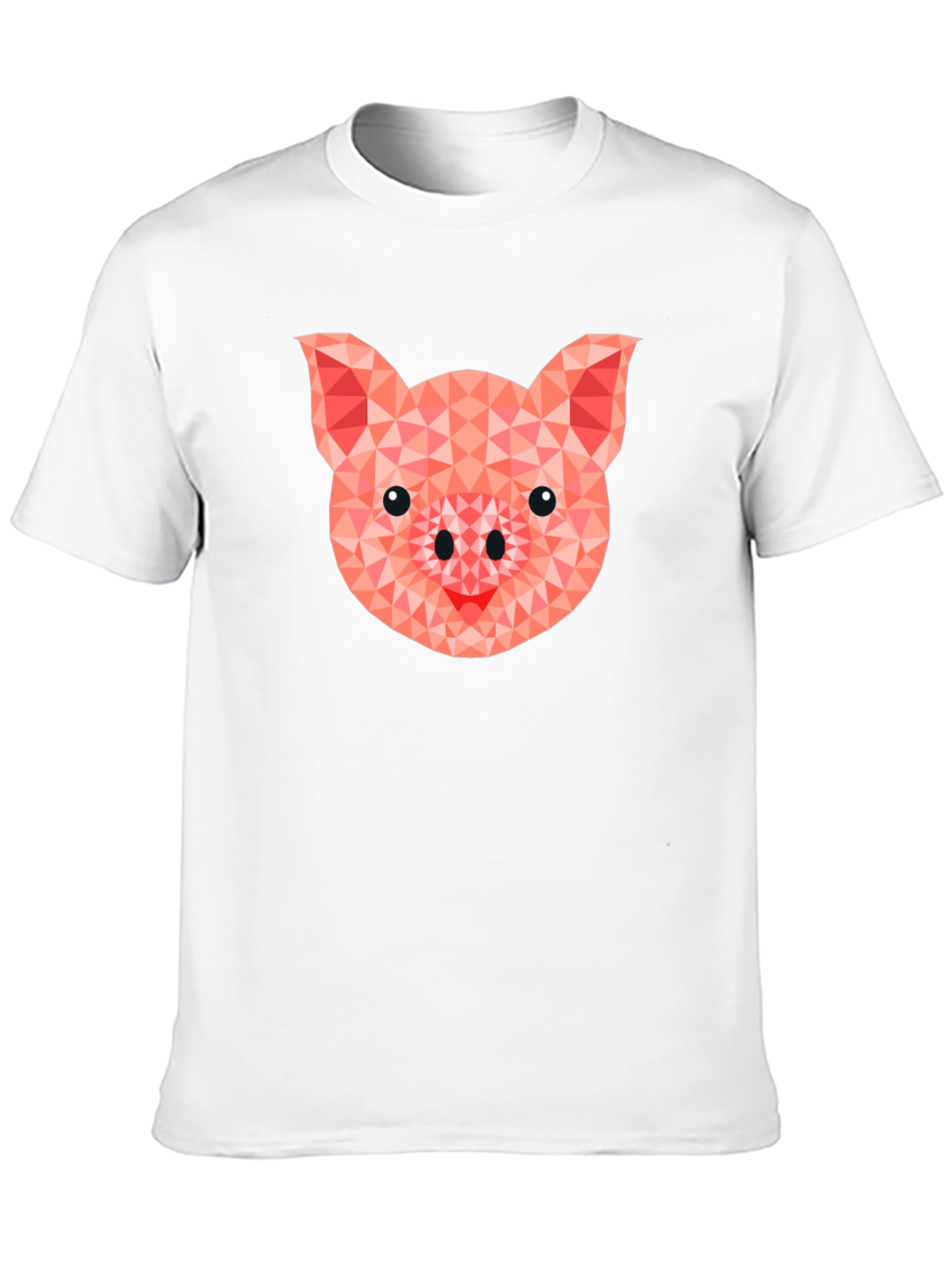 Geometric Pig Graphic Tee - Modern Animal Print Shirt