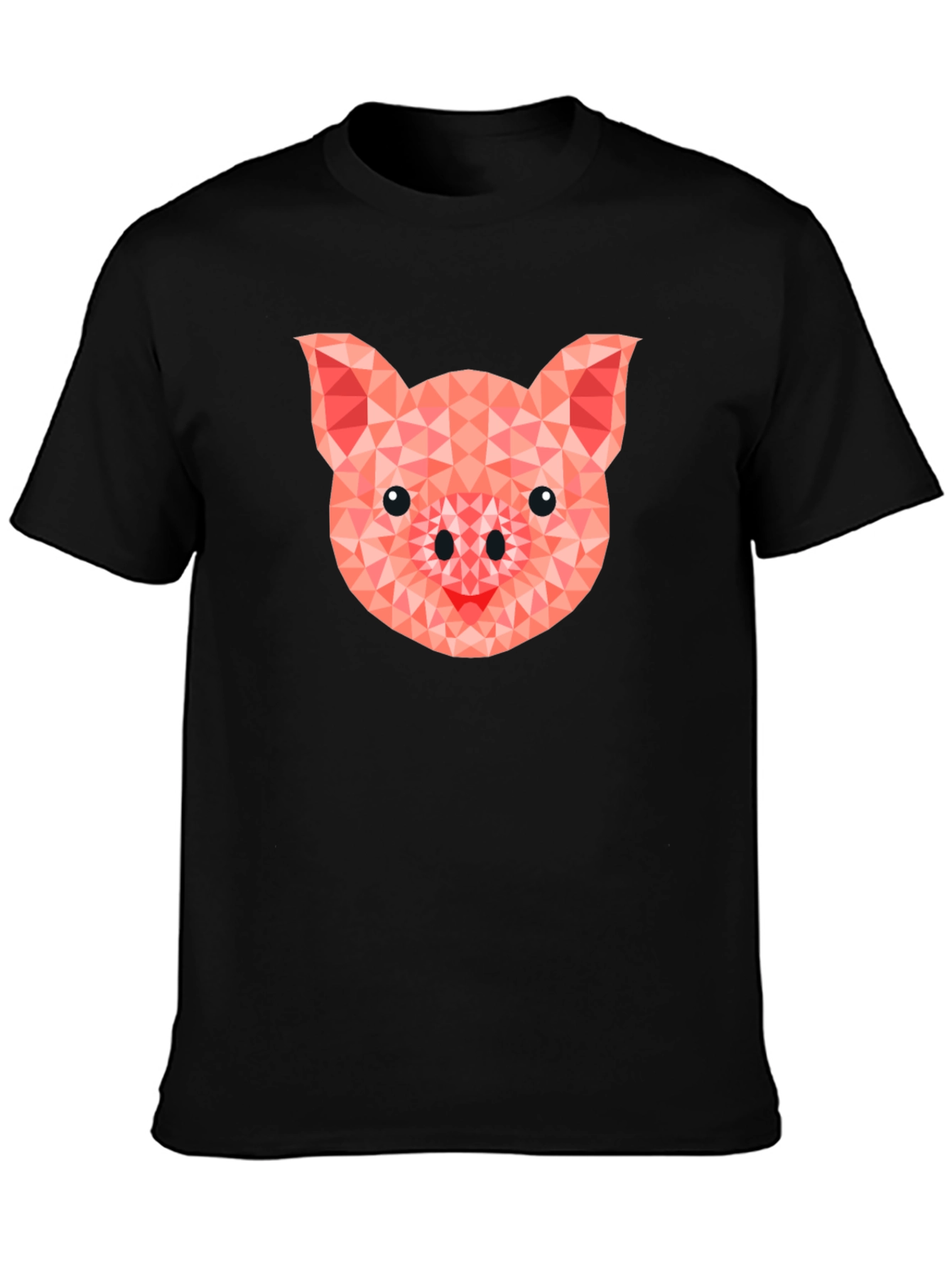 Geometric Pig Graphic Tee - Modern Animal Print Shirt