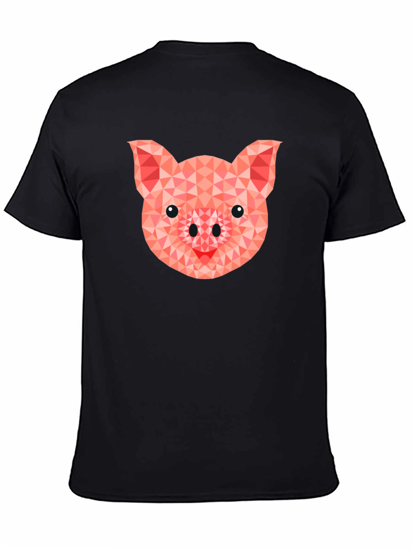 Geometric Pig Graphic Tee - Modern Animal Print Shirt