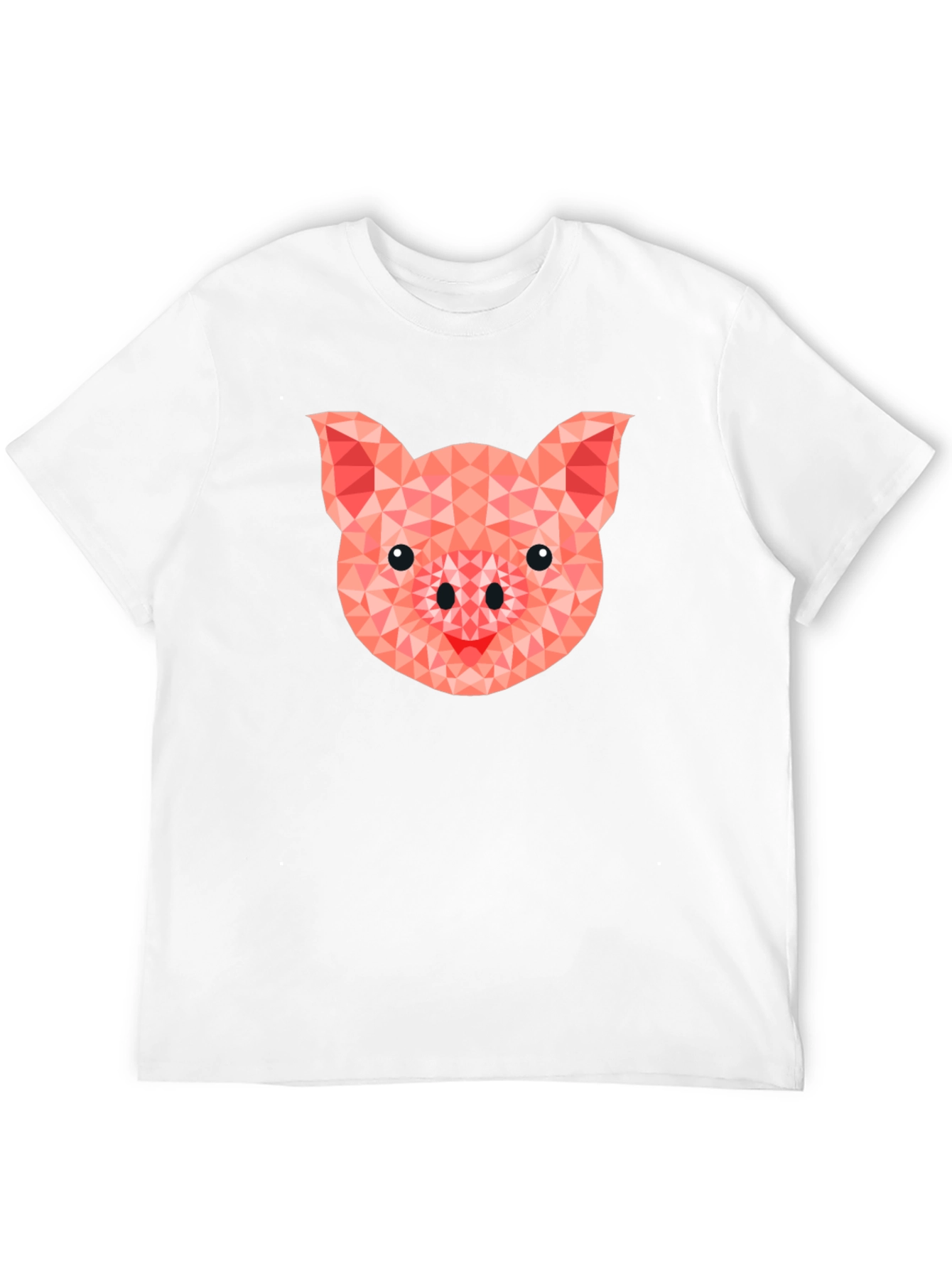 Geometric Pig Graphic Tee - Modern Animal Print Shirt