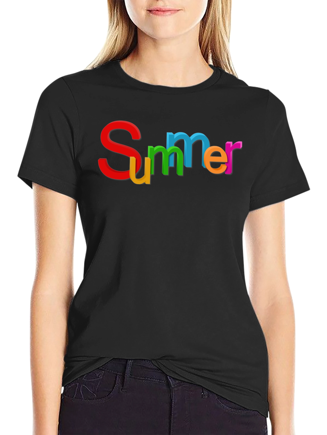 Summer Graphic Black T-Shirt