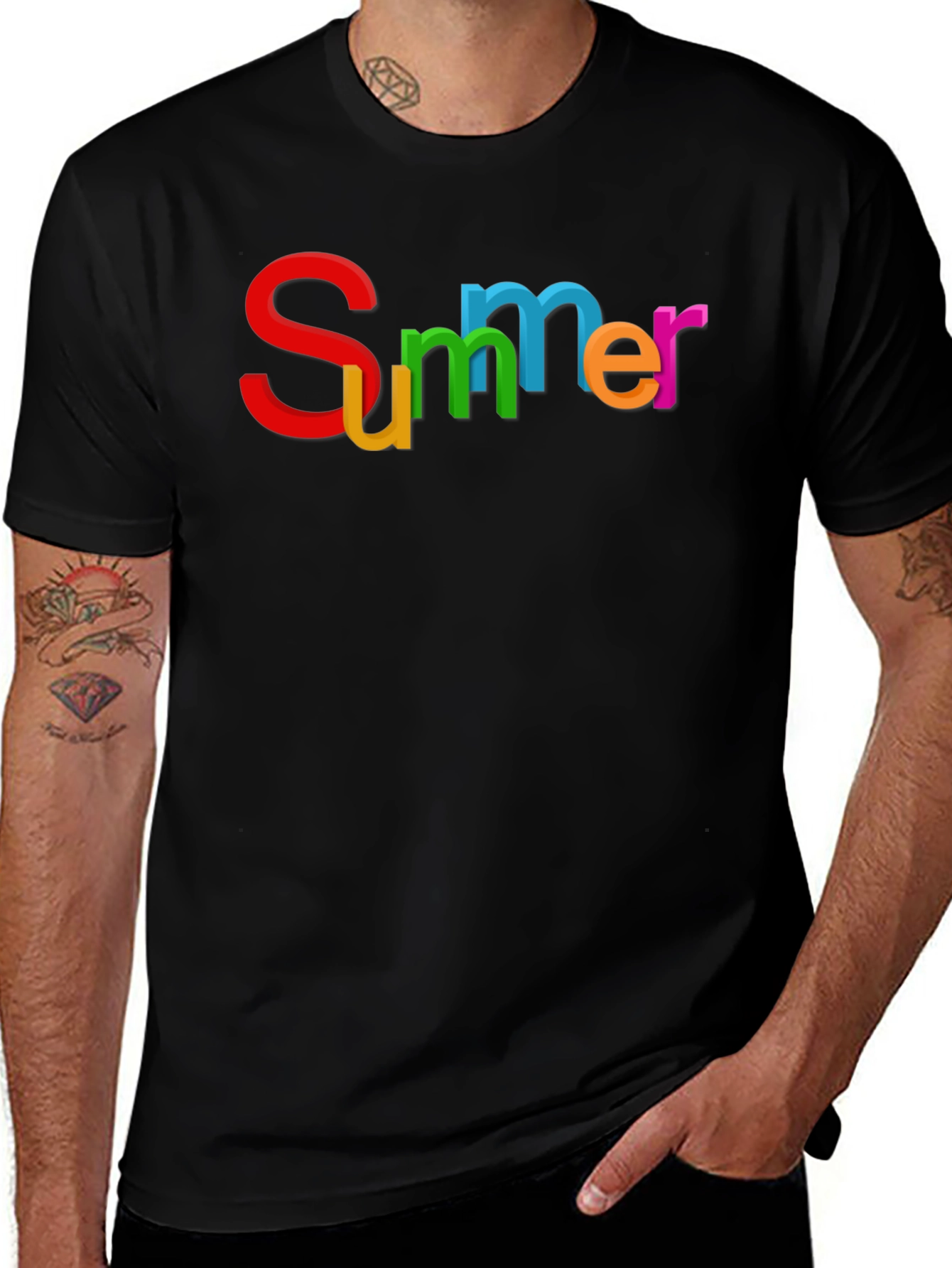 Summer Graphic Black T-Shirt
