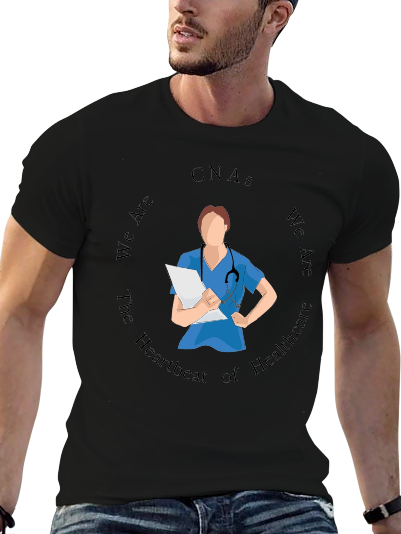 CNAs Heartbeat of Healthcare Graphic T-Shirt