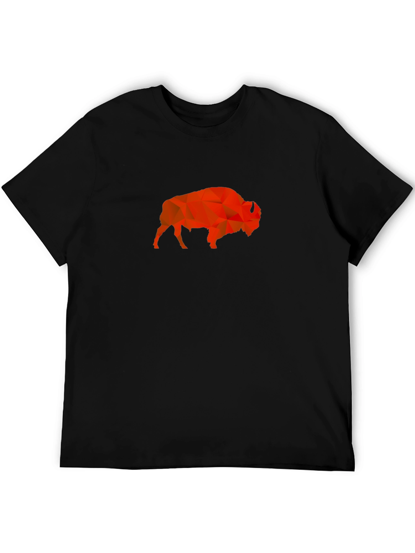 Geometric Buffalo Graphic Tee - Black