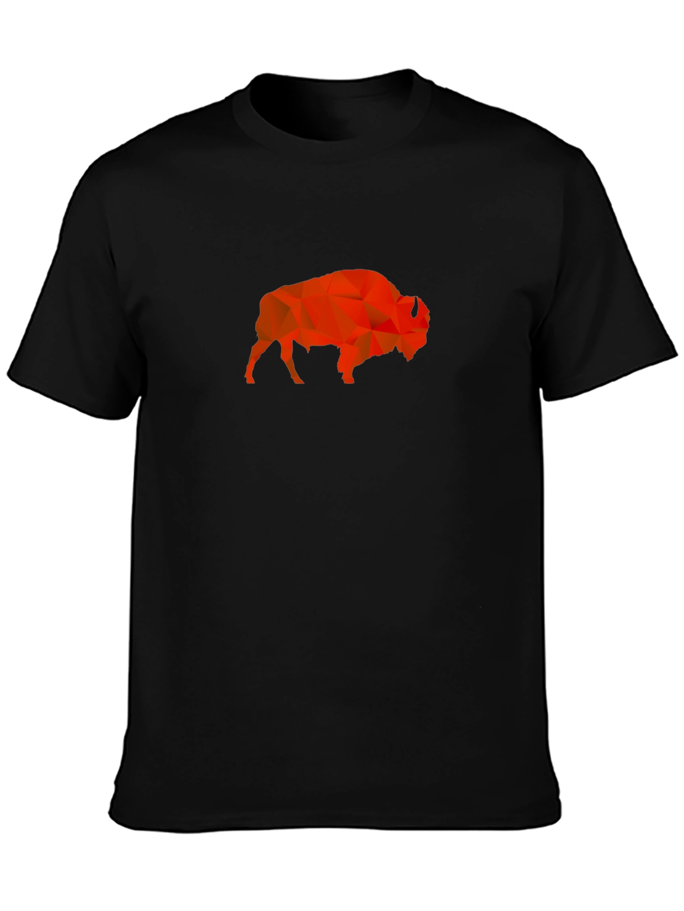 Geometric Buffalo Graphic Tee - Black
