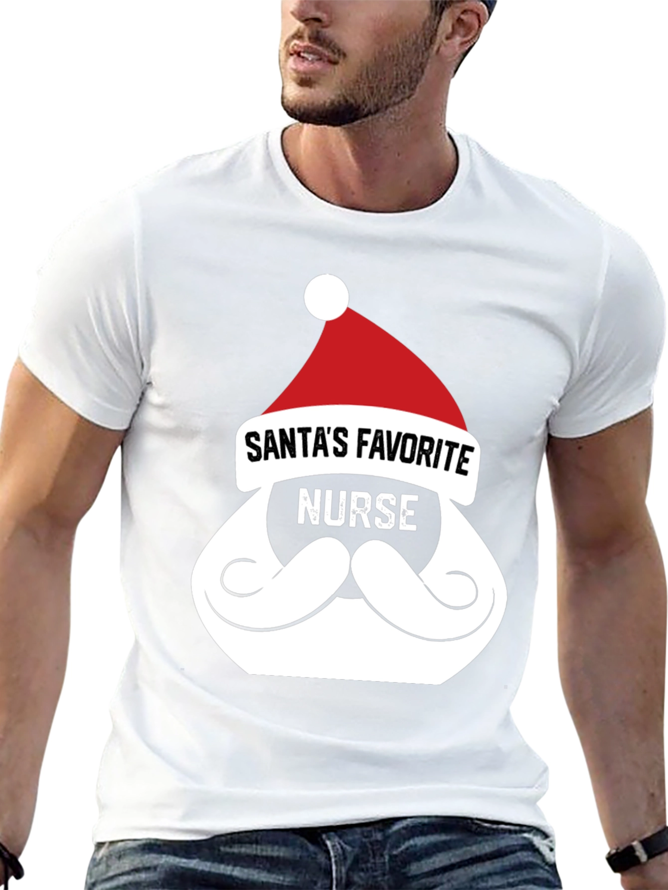 Santas Favorite Nurse T-Shirt - Christmas Tee