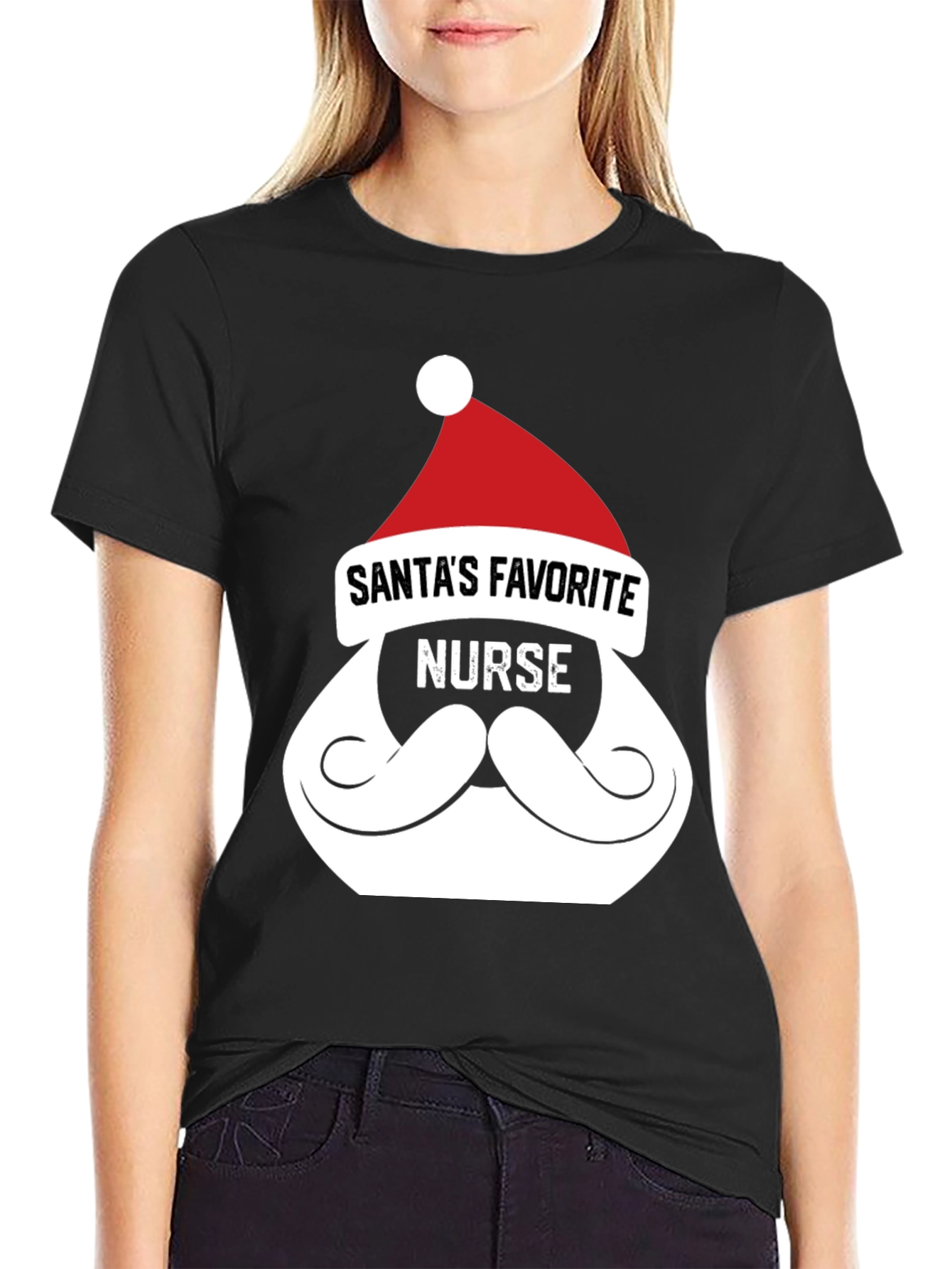 Santas Favorite Nurse T-Shirt - Christmas Tee