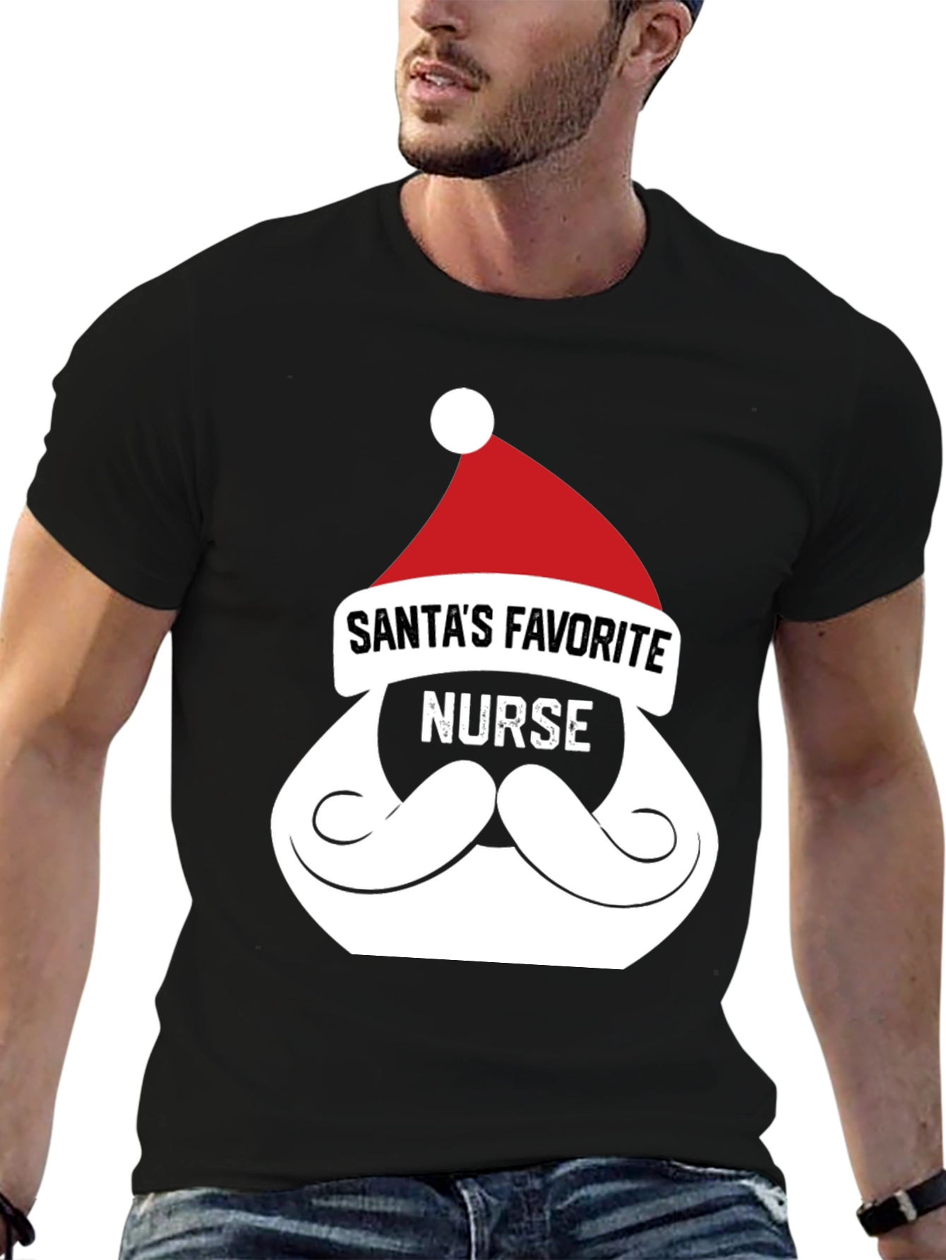 Santas Favorite Nurse T-Shirt - Christmas Tee