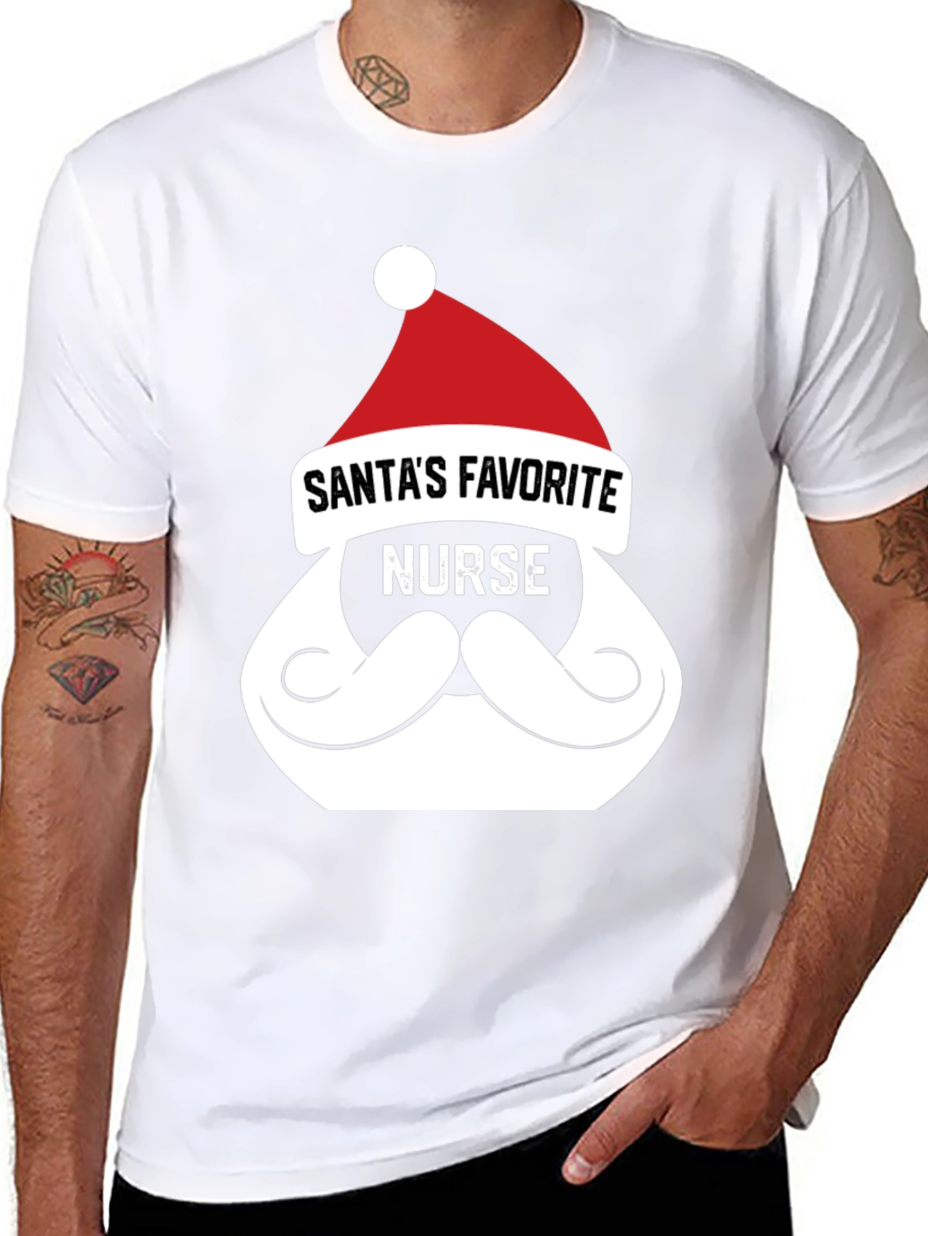 Santas Favorite Nurse T-Shirt - Christmas Tee