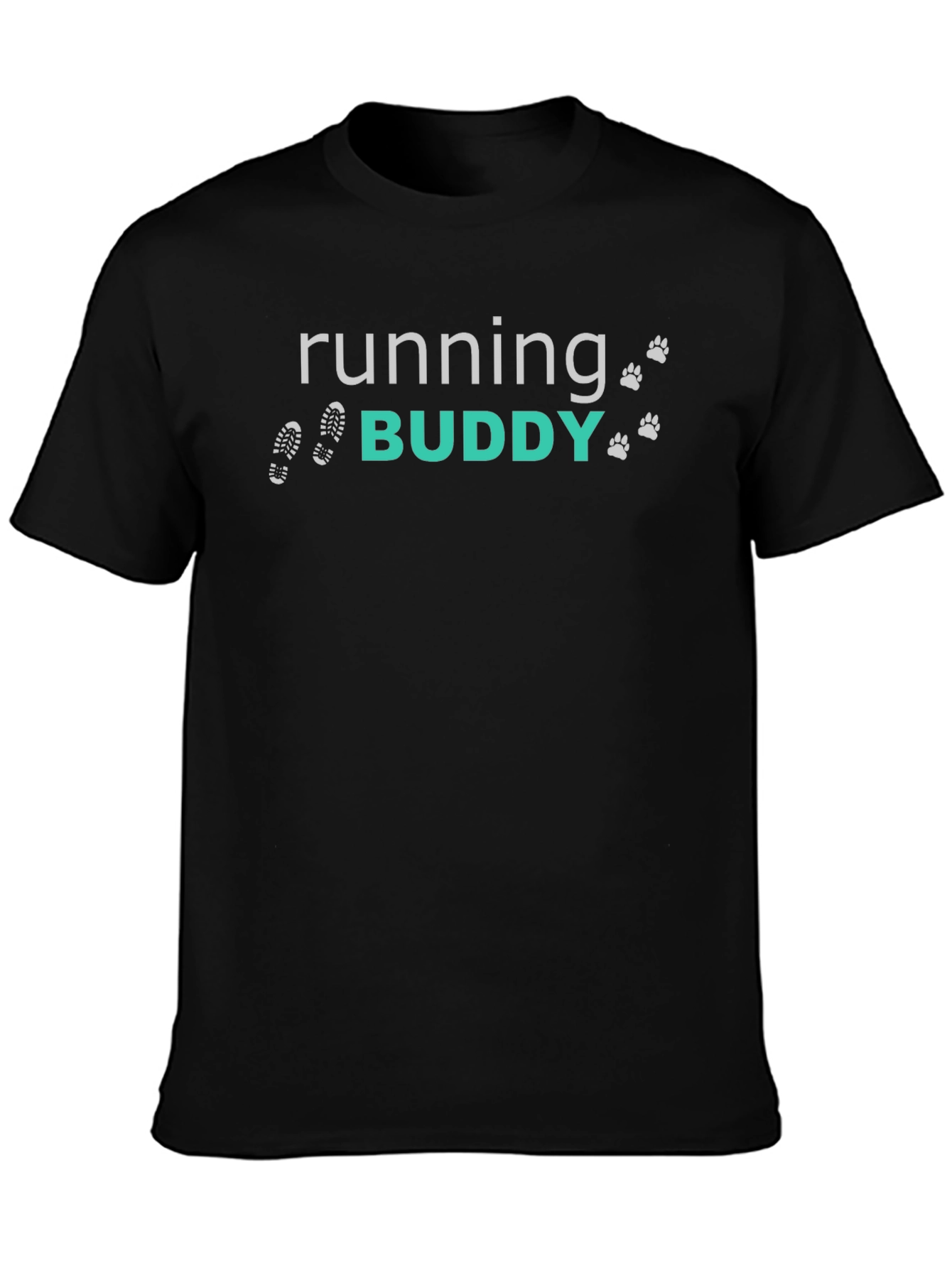 Running Buddy Graphic Tee - Black Cotton Blend