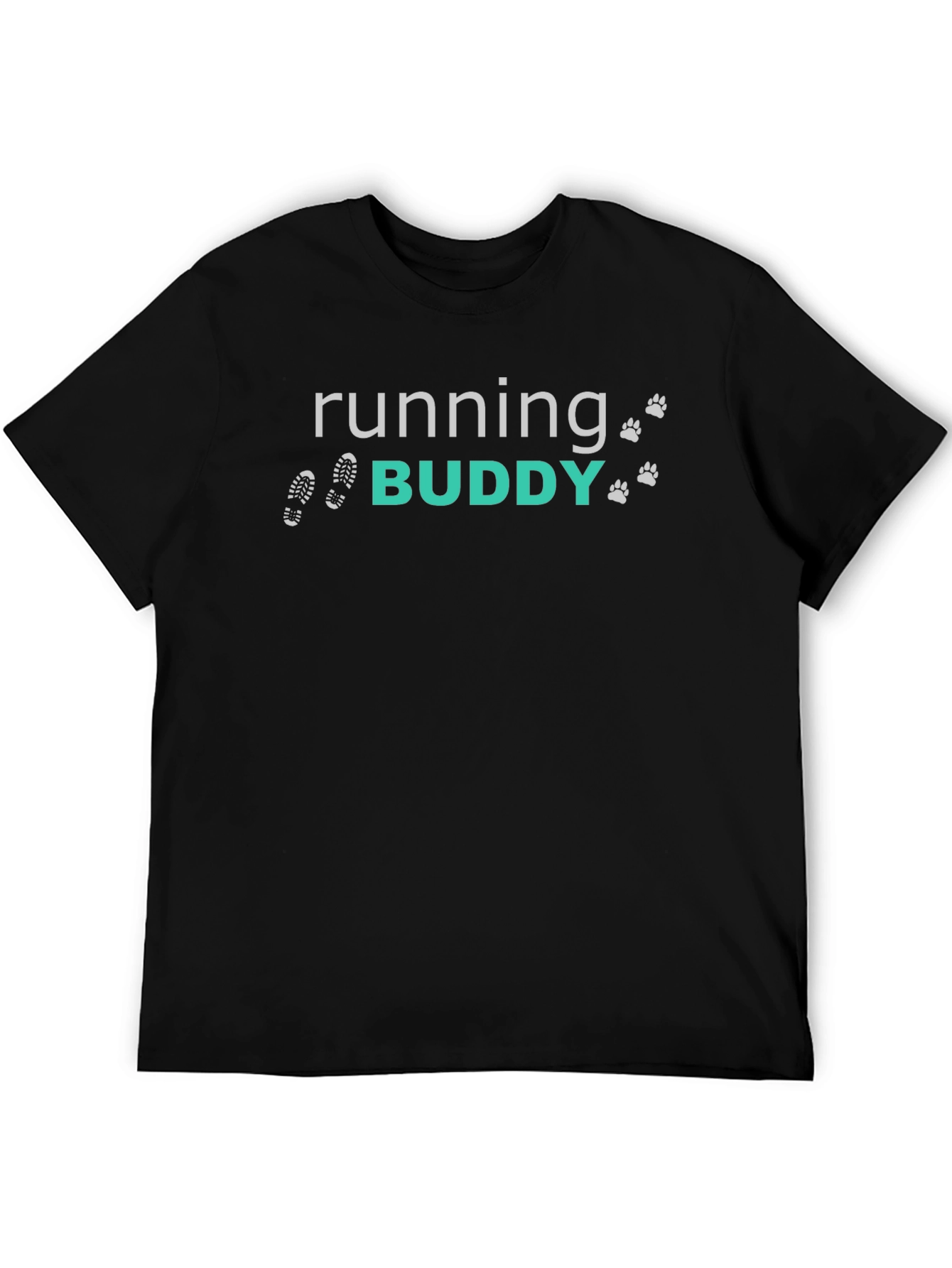 Running Buddy Graphic Tee - Black Cotton Blend