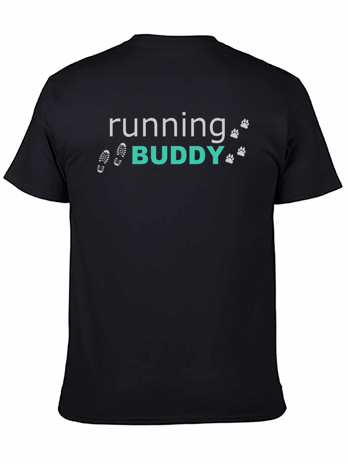 Running Buddy Graphic Tee - Black Cotton Blend