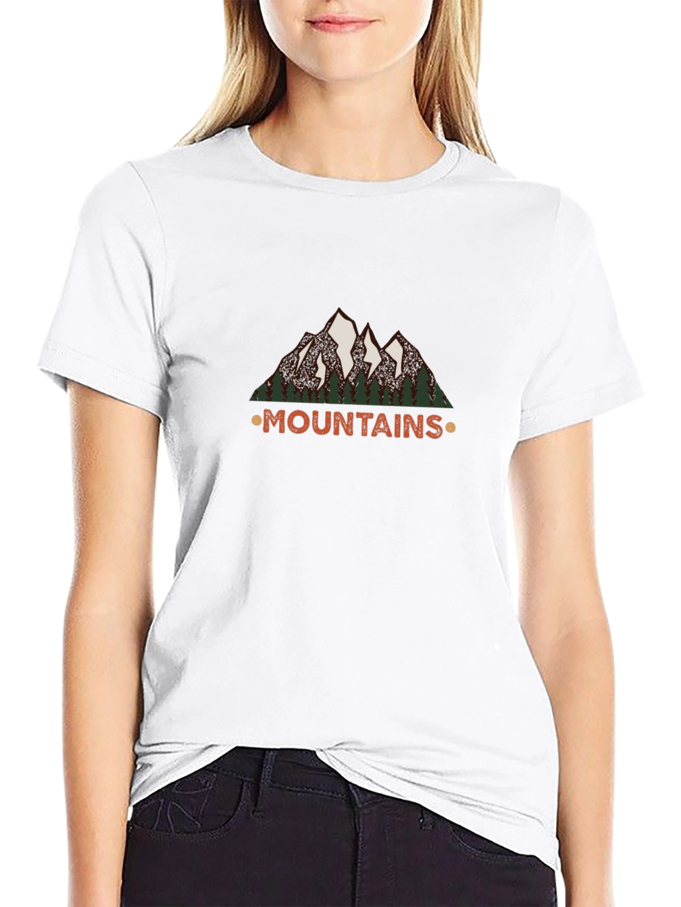 Mountains Graphic Tee - Black Short Sleeve Shirt