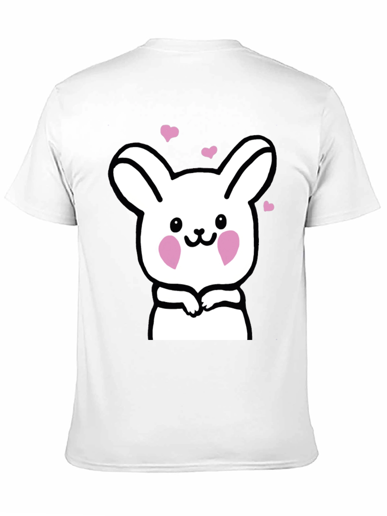 Cute Bunny Graphic Black T-Shirt