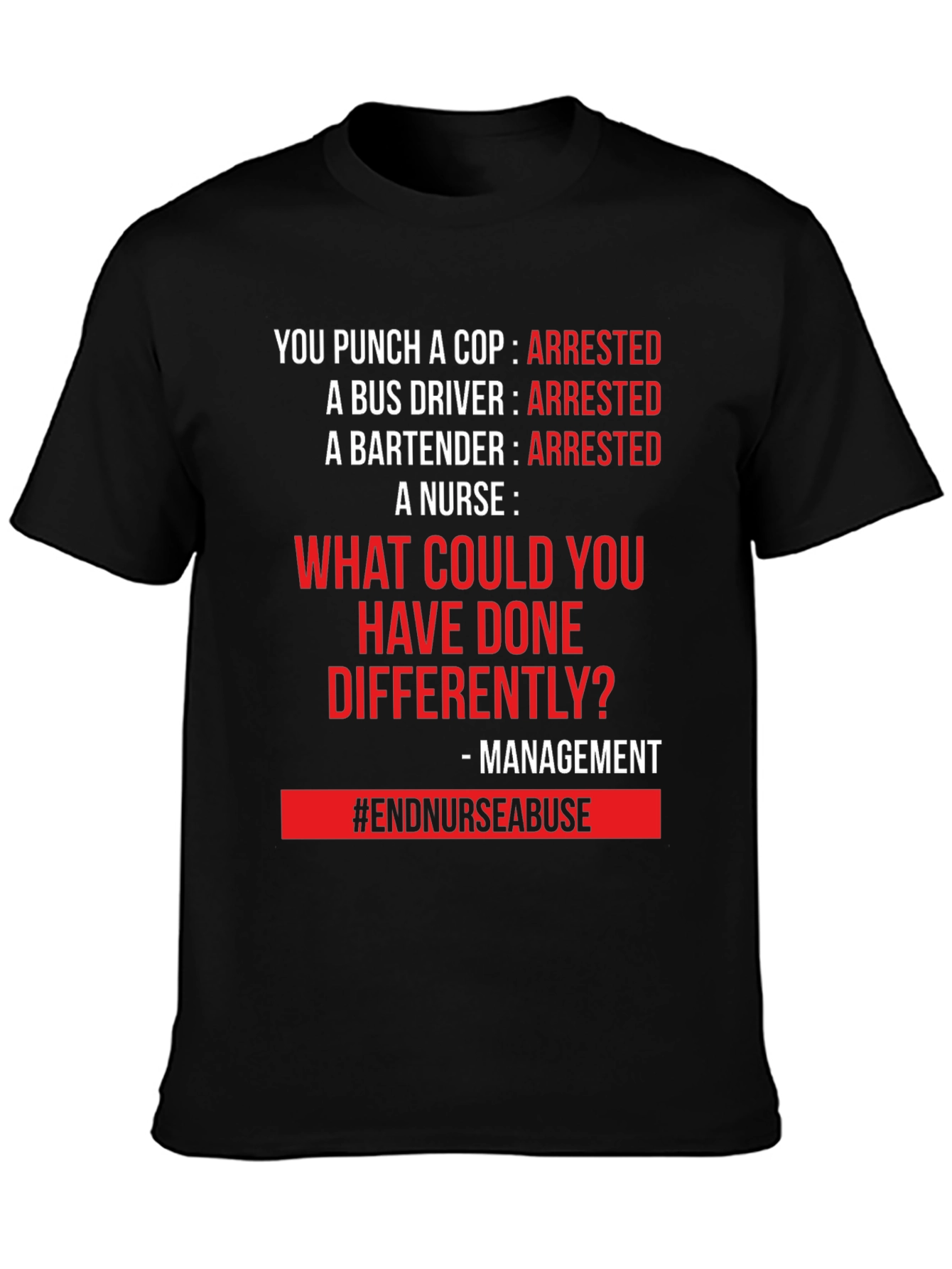 End Nurse Abuse T-Shirt - Management