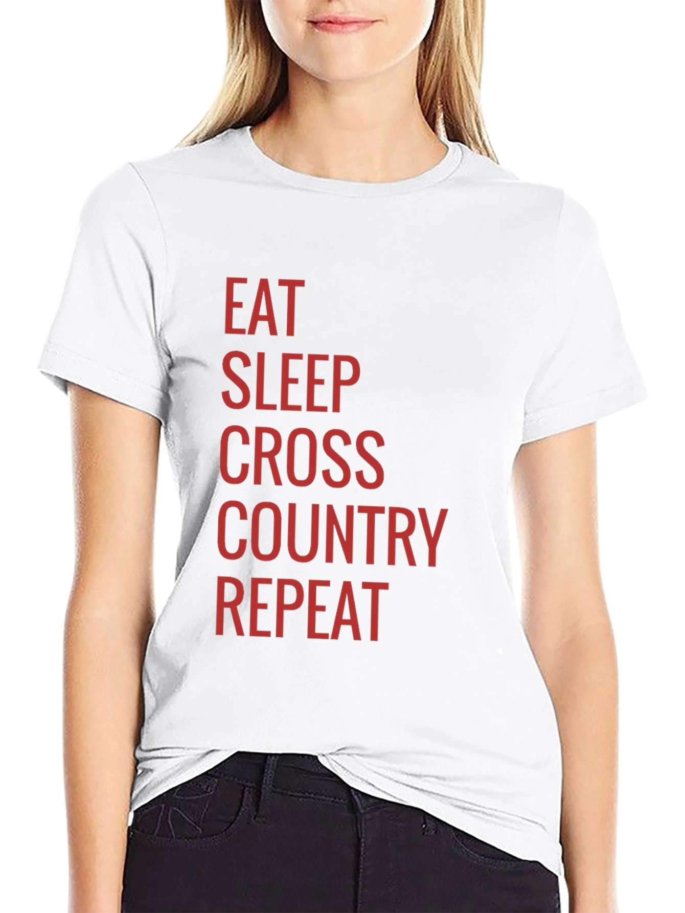 Eat Sleep Cross Country Repeat Black T-Shirt