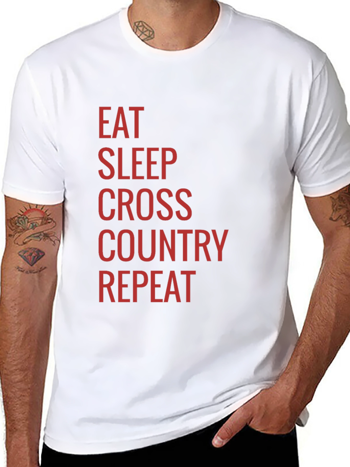 Eat Sleep Cross Country Repeat Black T-Shirt