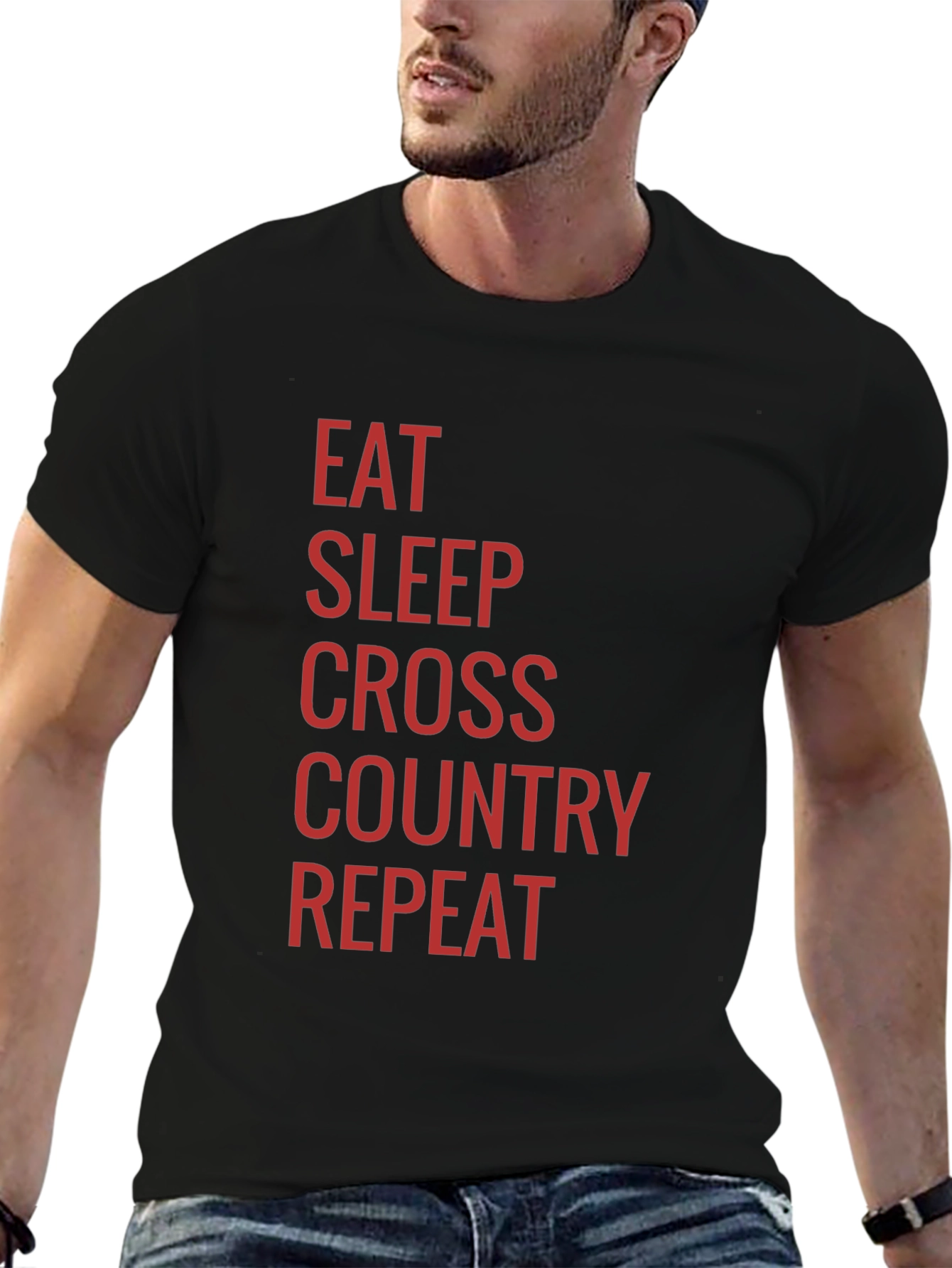 Eat Sleep Cross Country Repeat Black T-Shirt