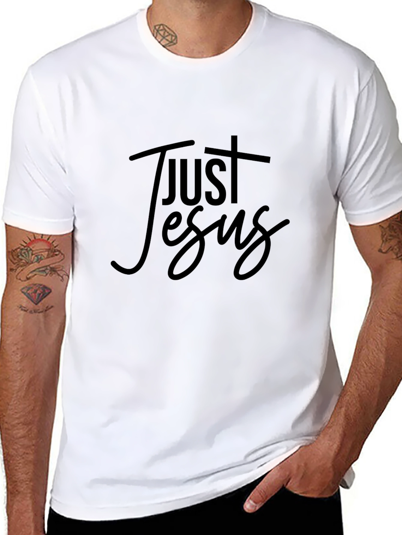 Just Jesus Black Graphic Tee