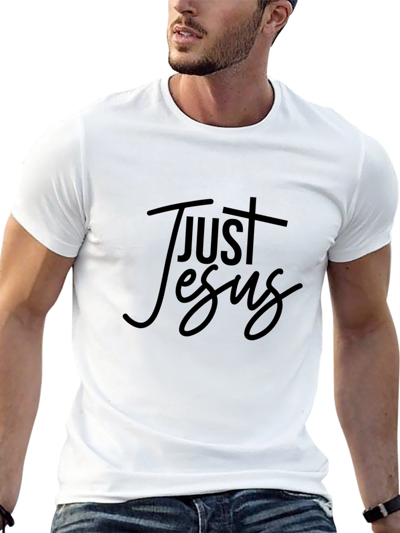 Just Jesus Black Graphic Tee