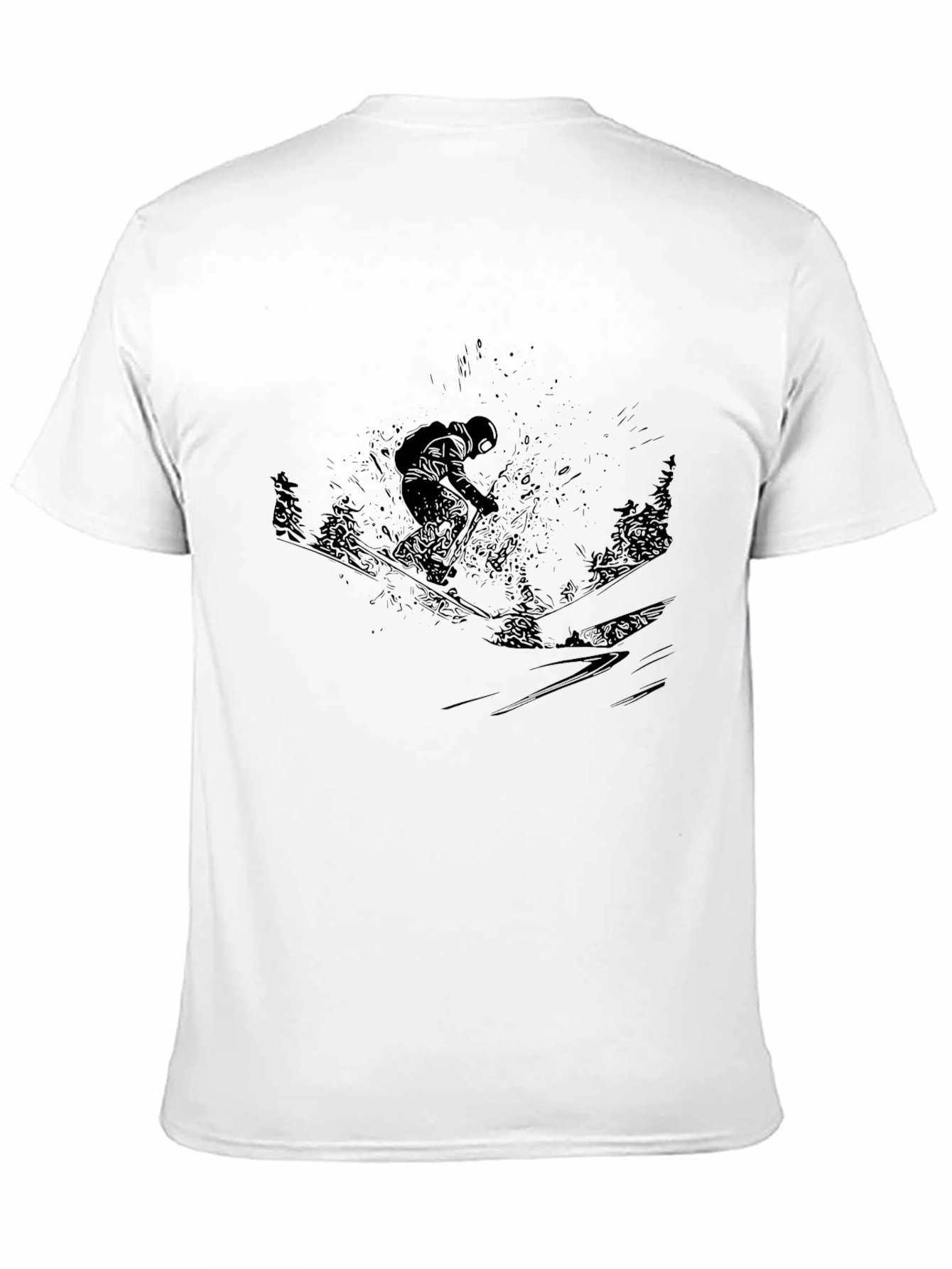 Black Skiing Graphic T-Shirt