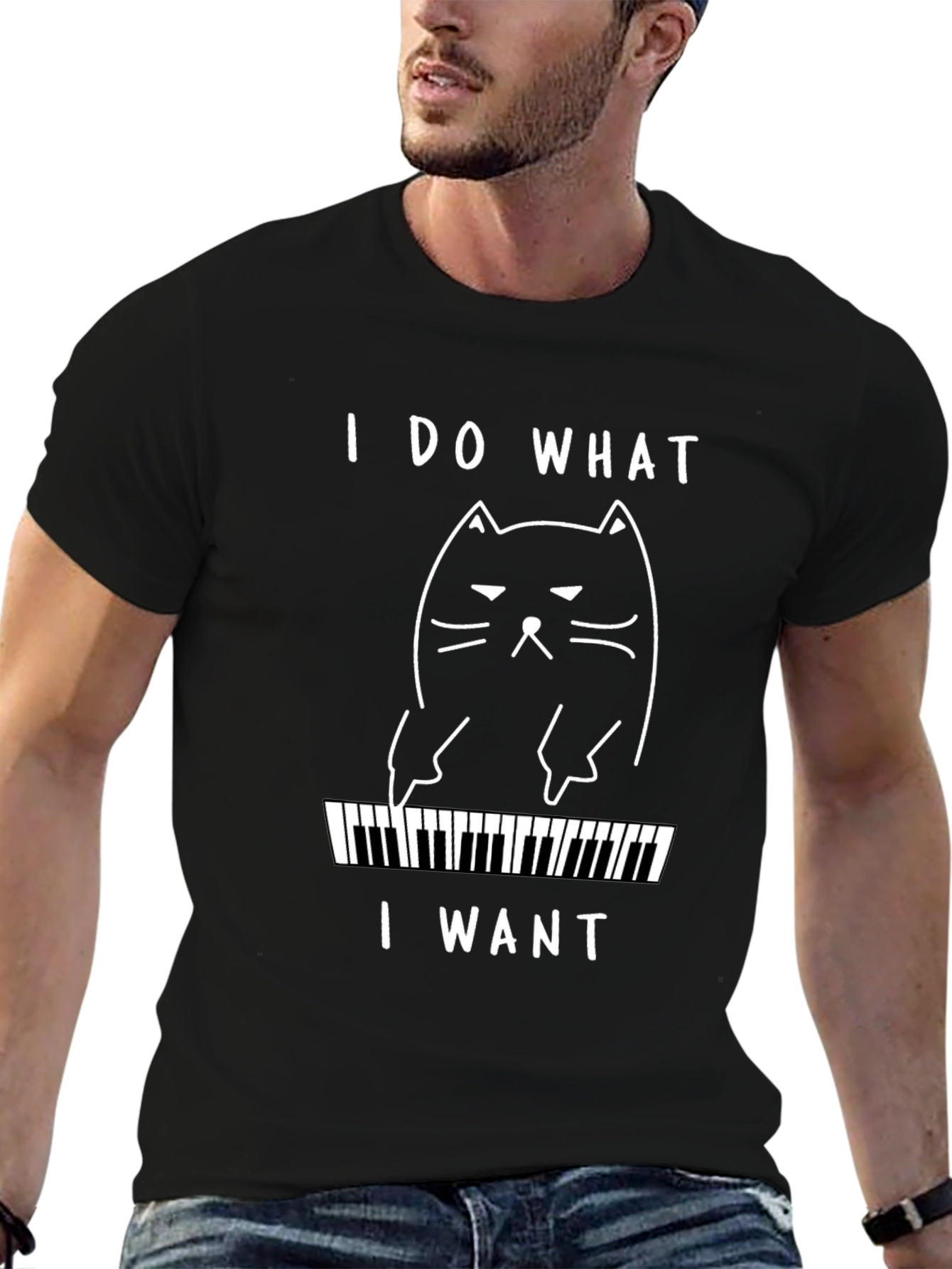 Funny Cat Playing Piano T-Shirt