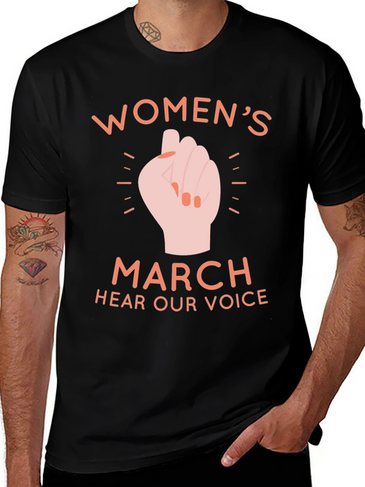 Womens March Fist Graphic T-Shirt