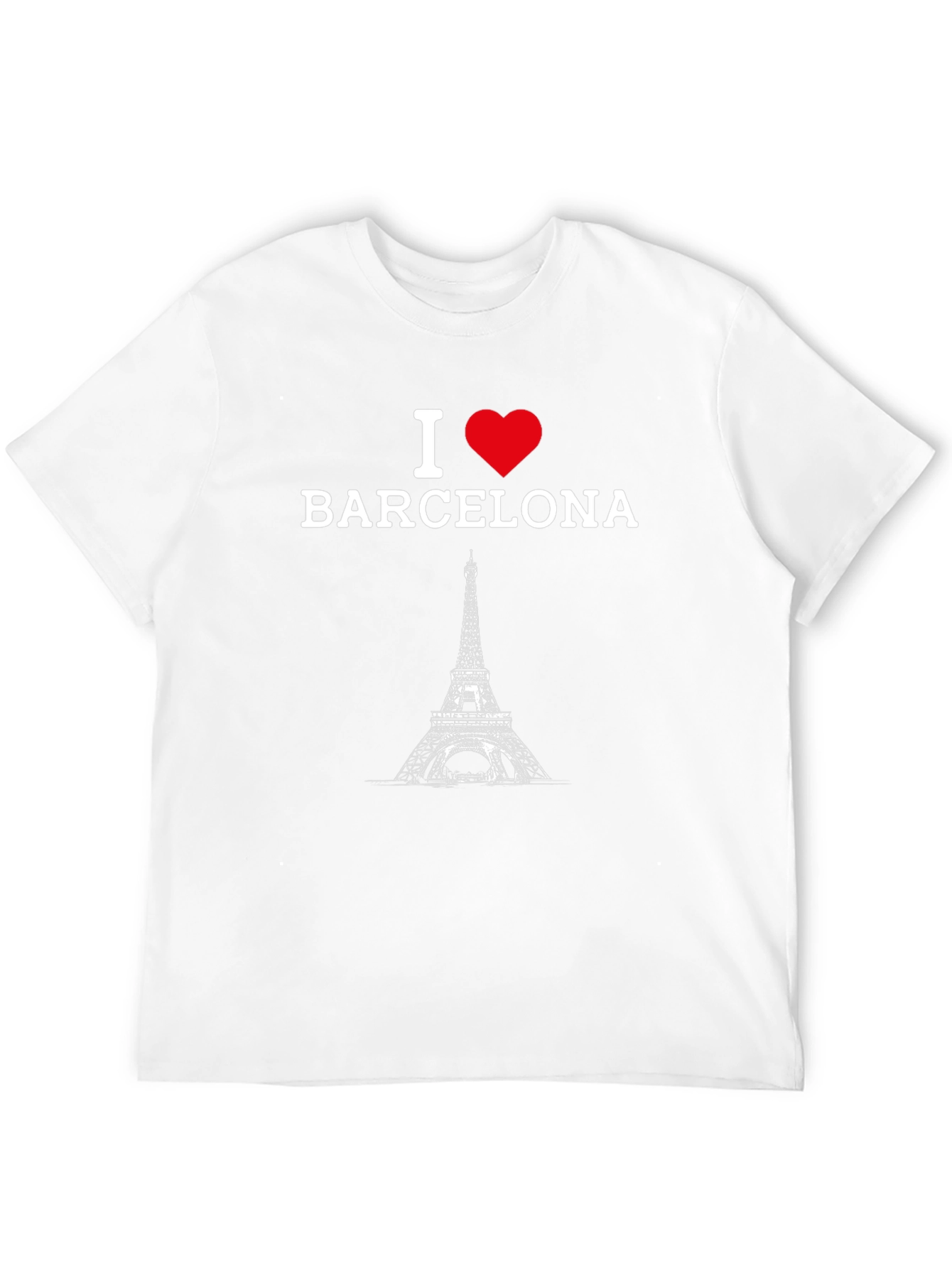 I Love Barcelona T-Shirt Eiffel Tower Design