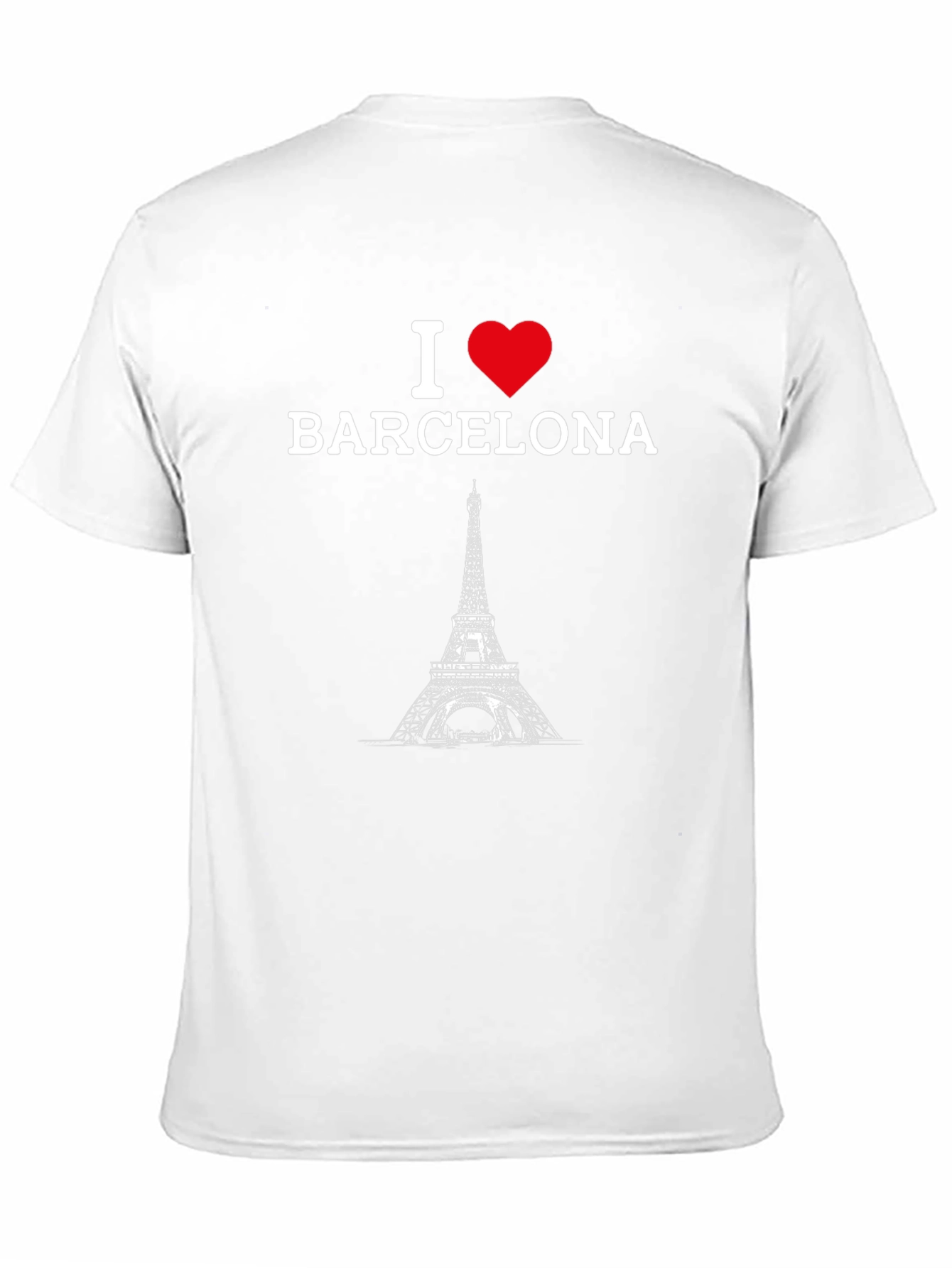 I Love Barcelona T-Shirt Eiffel Tower Design