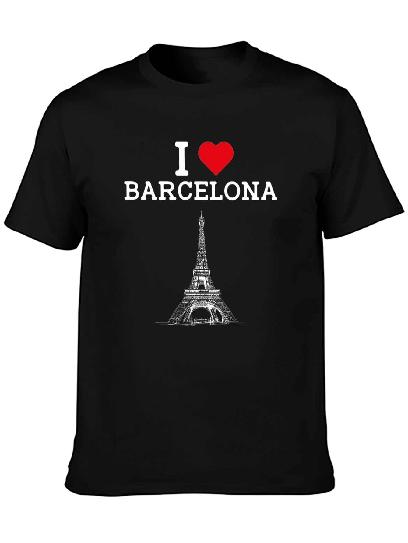 I Love Barcelona T-Shirt Eiffel Tower Design