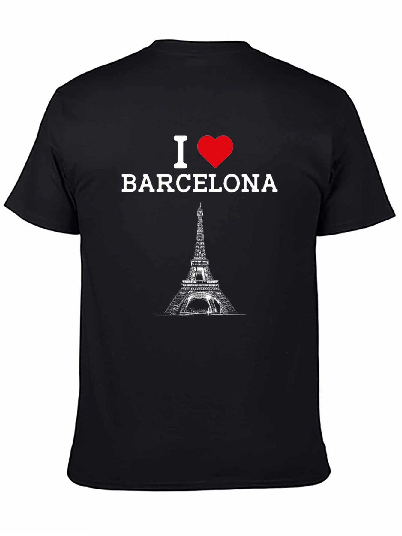 I Love Barcelona T-Shirt Eiffel Tower Design