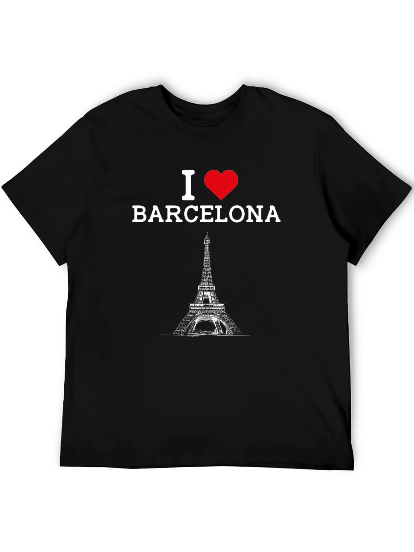 I Love Barcelona T-Shirt Eiffel Tower Design