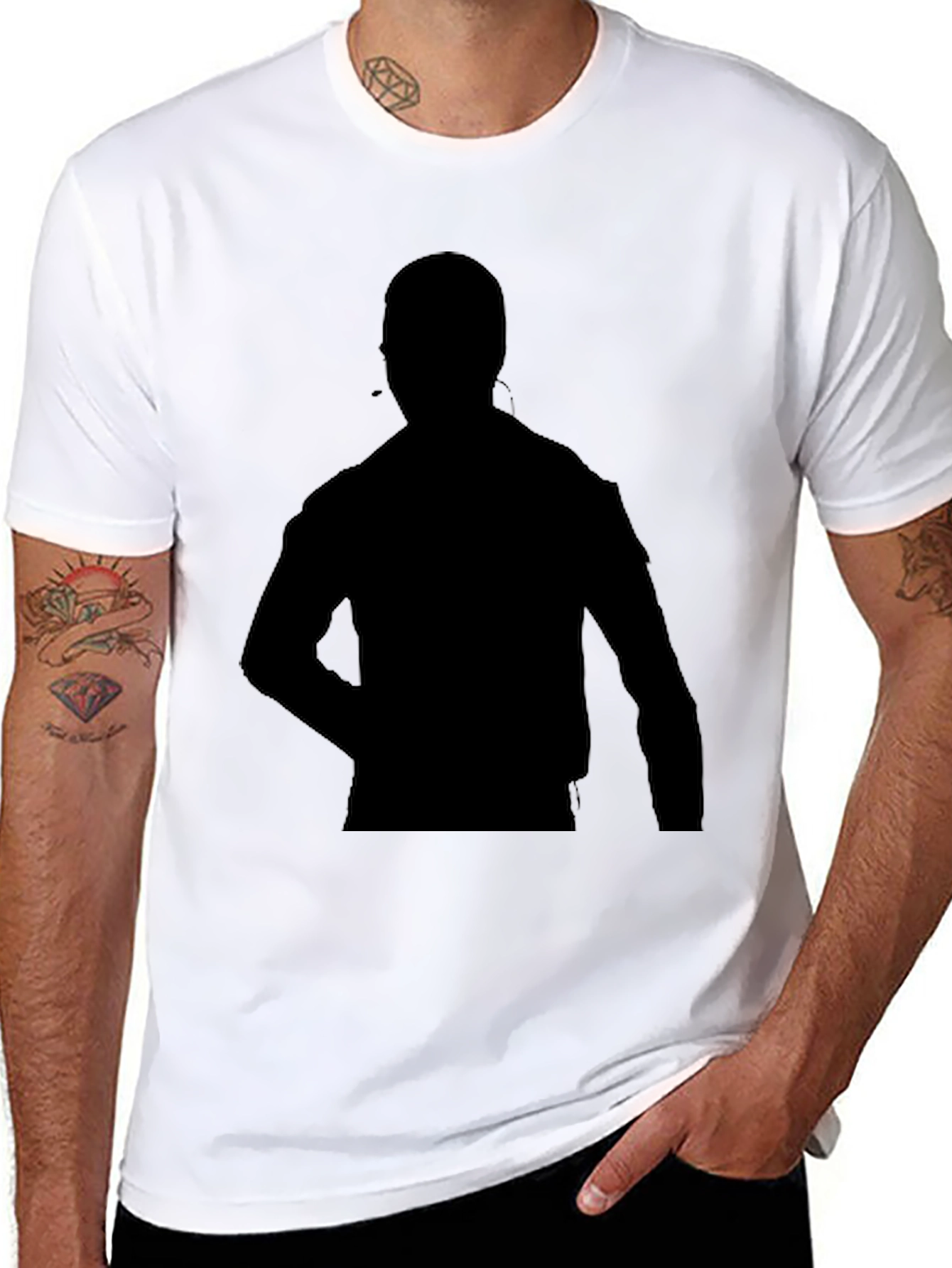 Black Silhouette Graphic T-Shirt - Casual Style