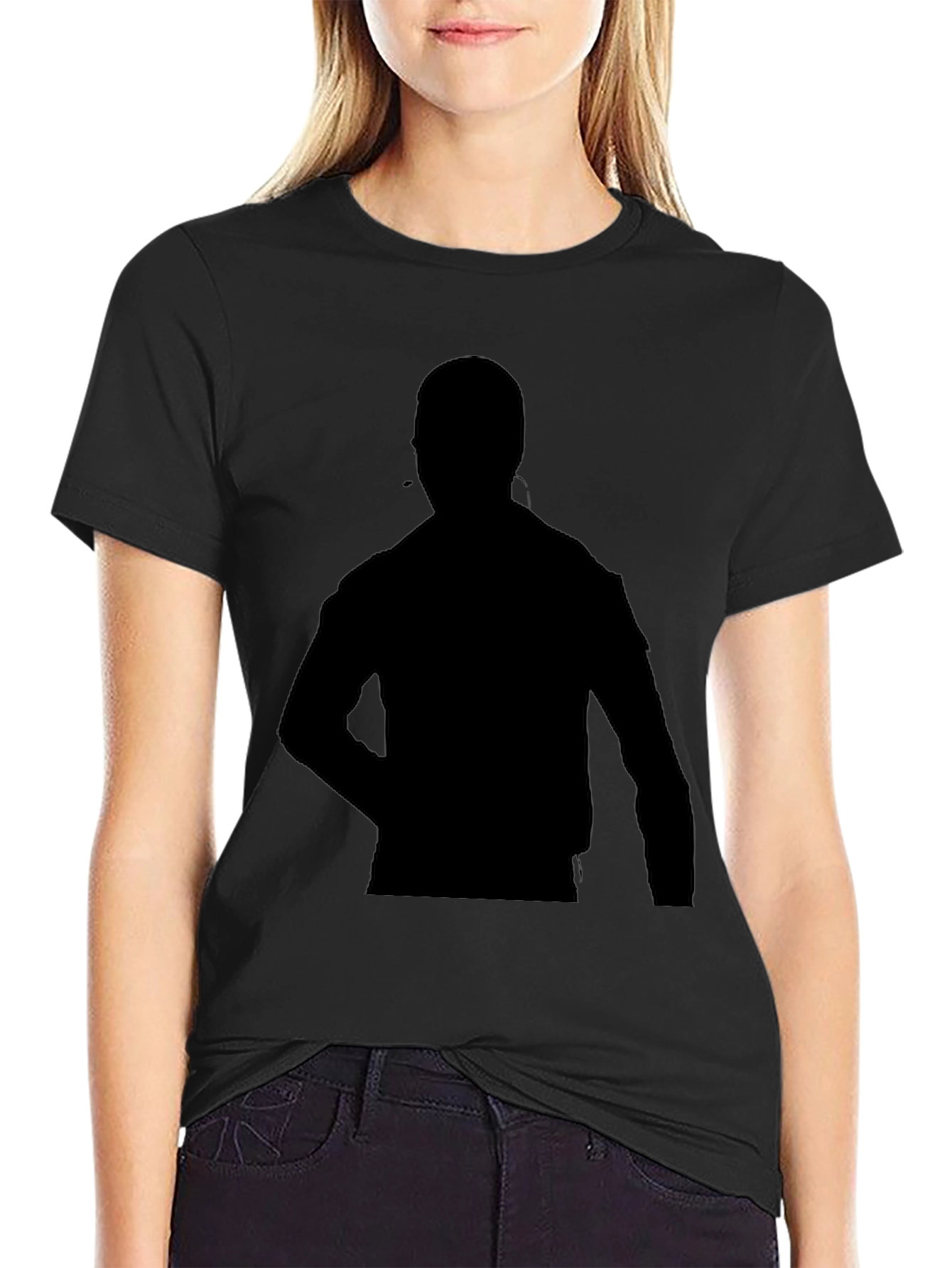 Black Silhouette Graphic T-Shirt - Casual Style