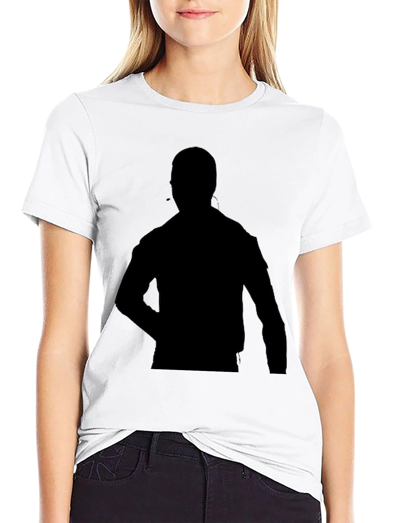 Black Silhouette Graphic T-Shirt - Casual Style