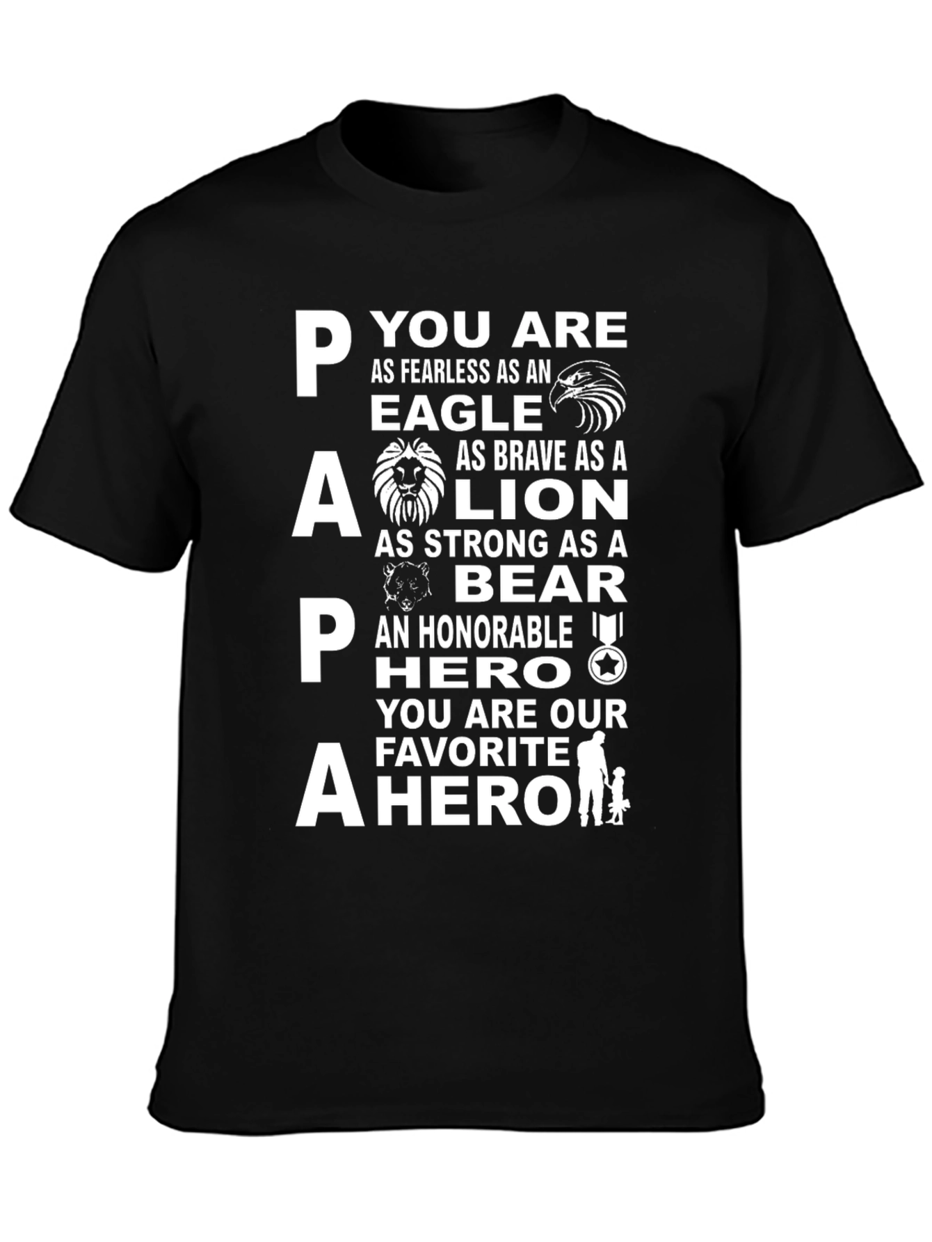 Papa Hero T-Shirt - Fathers Day Gift
