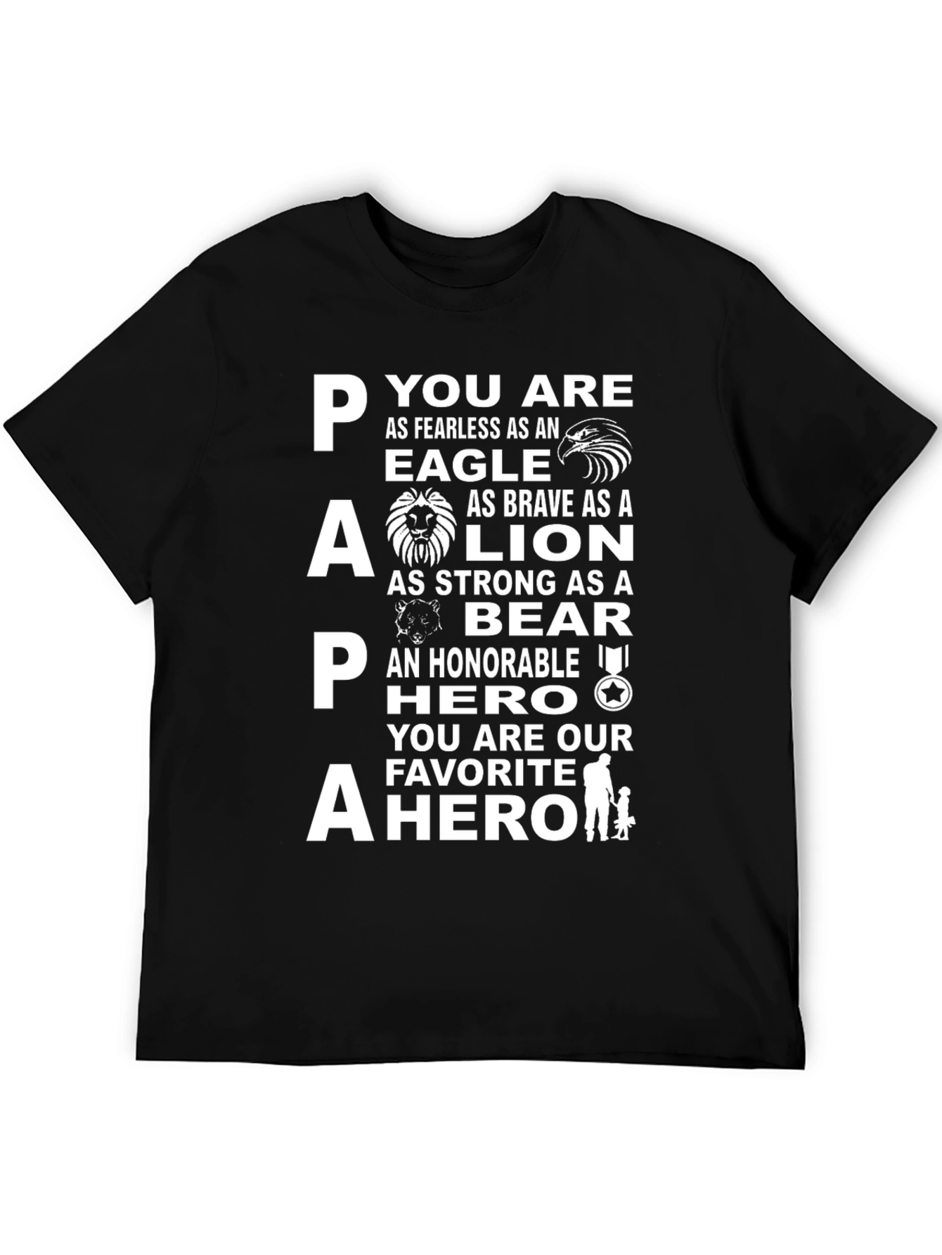 Papa Hero T-Shirt - Fathers Day Gift