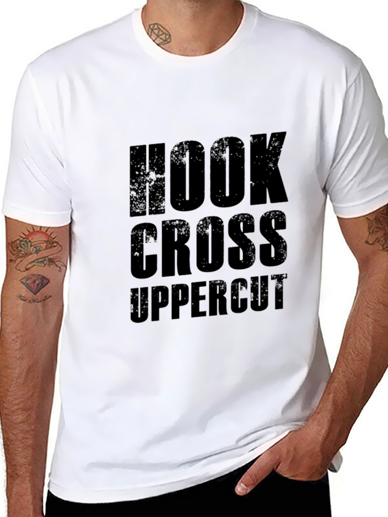 Hook Cross Uppercut Black T-Shirt