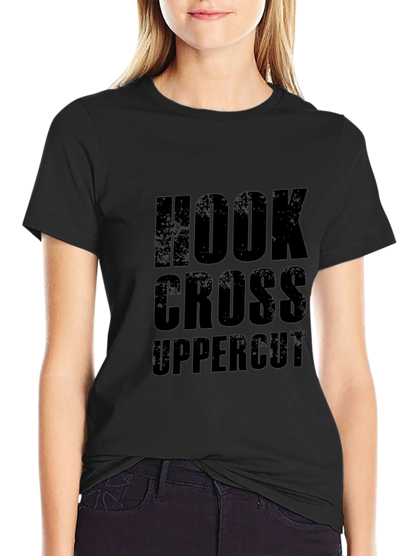 Hook Cross Uppercut Black T-Shirt