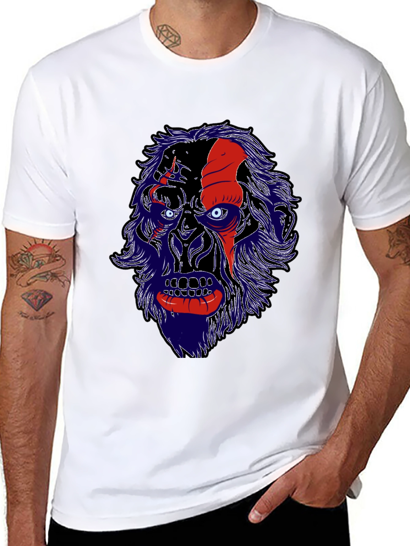 Unique Graphic Tee - Gorilla Face Design