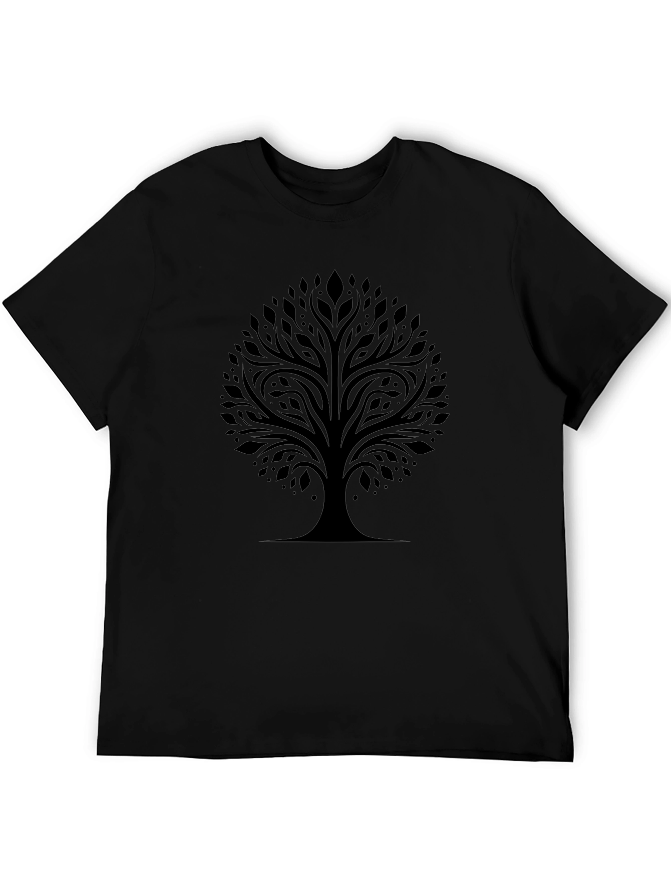 Elegant Tree of Life Graphic T-Shirt - Black
