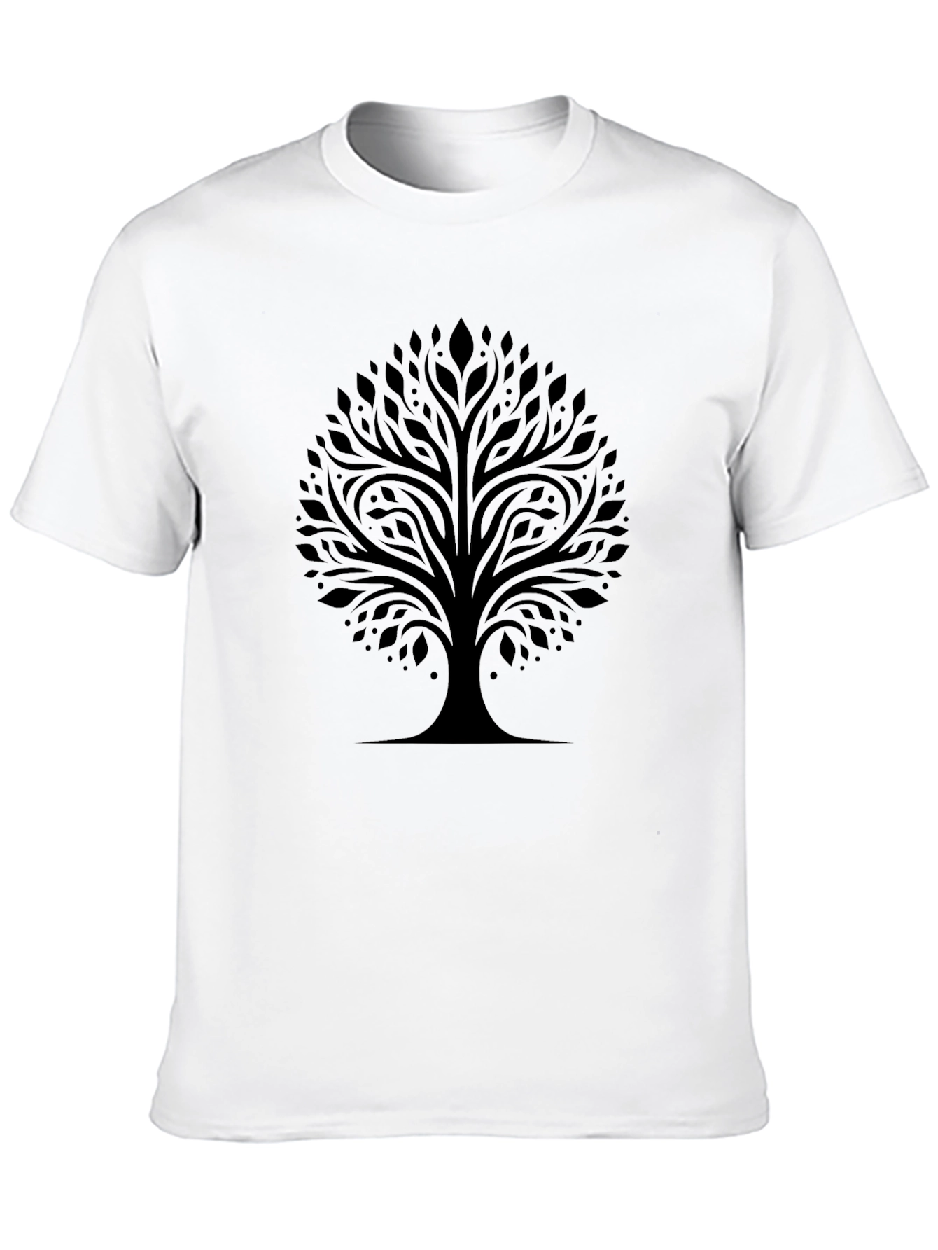 Elegant Tree of Life Graphic T-Shirt - Black