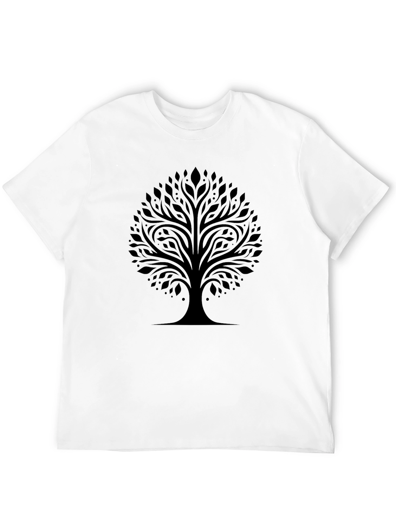 Elegant Tree of Life Graphic T-Shirt - Black
