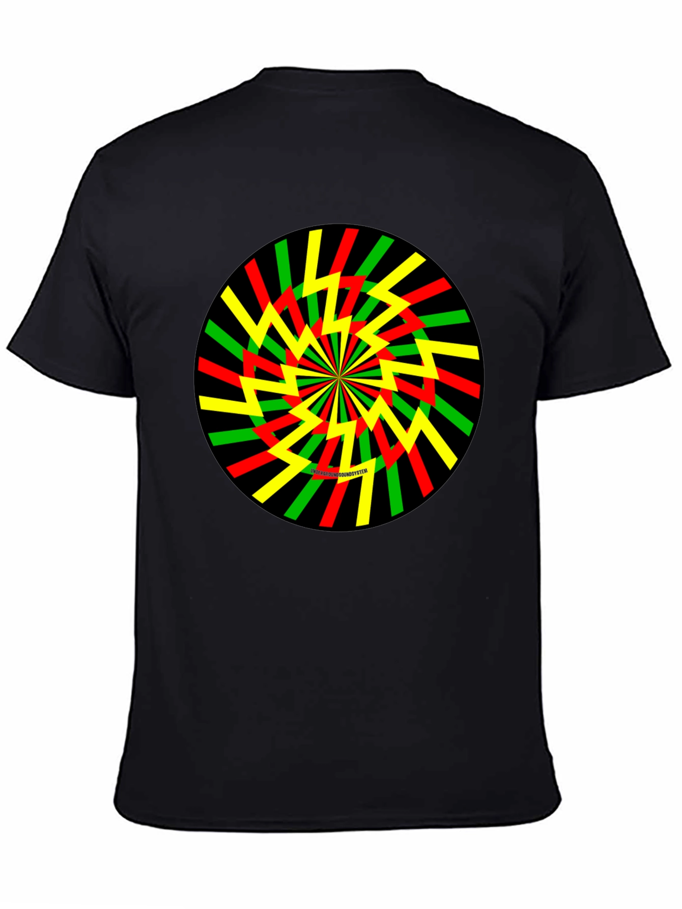 Rasta Spiral Graphic Tee - Black