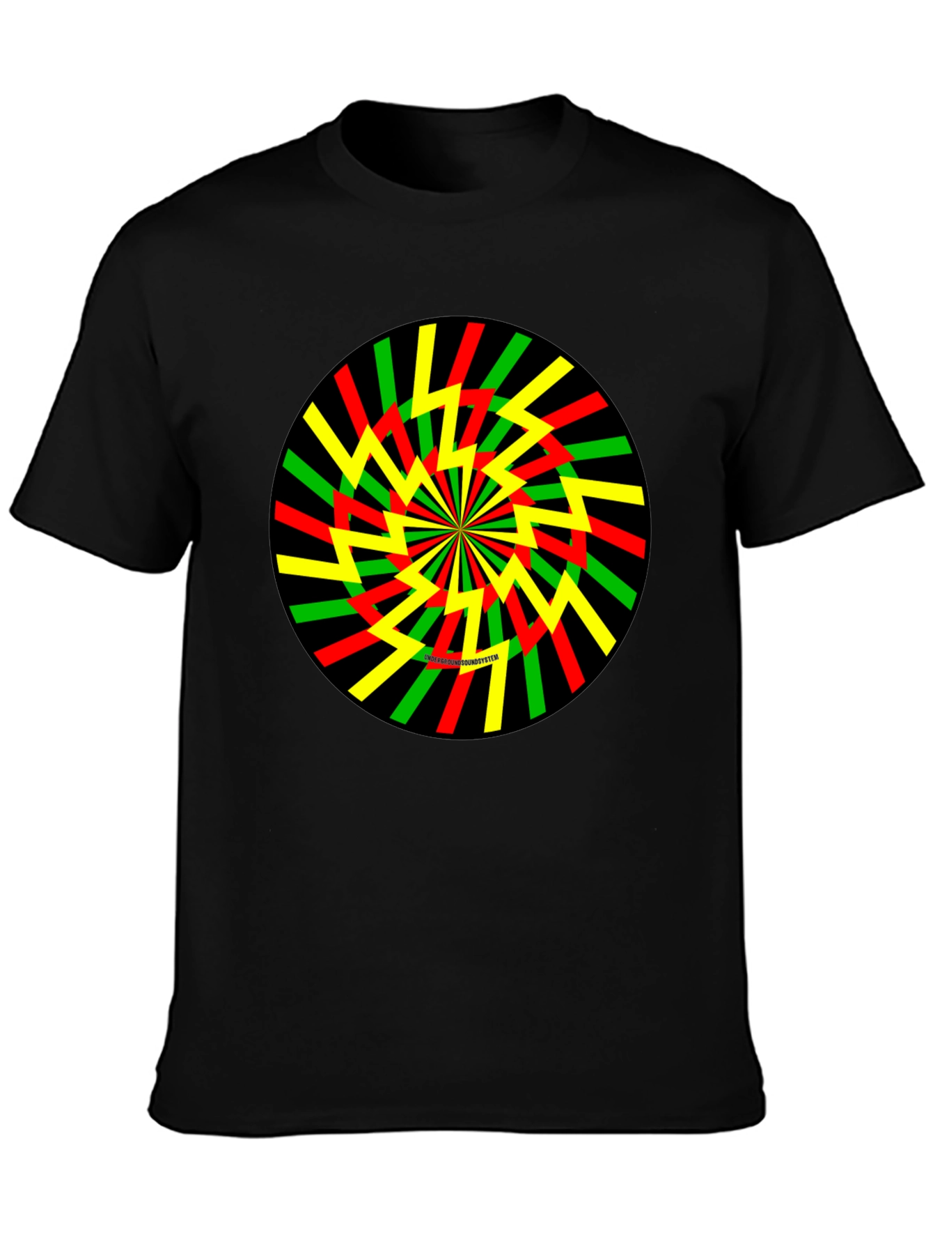 Rasta Spiral Graphic Tee - Black